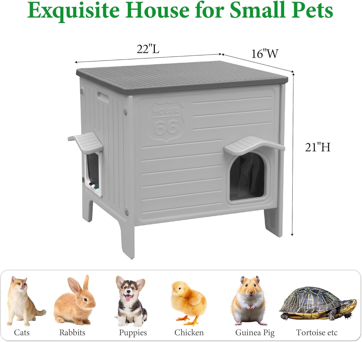 Detalle de Cat House Outdoor: Durable HDPE Shelter for Indoor and Outdoor Cats