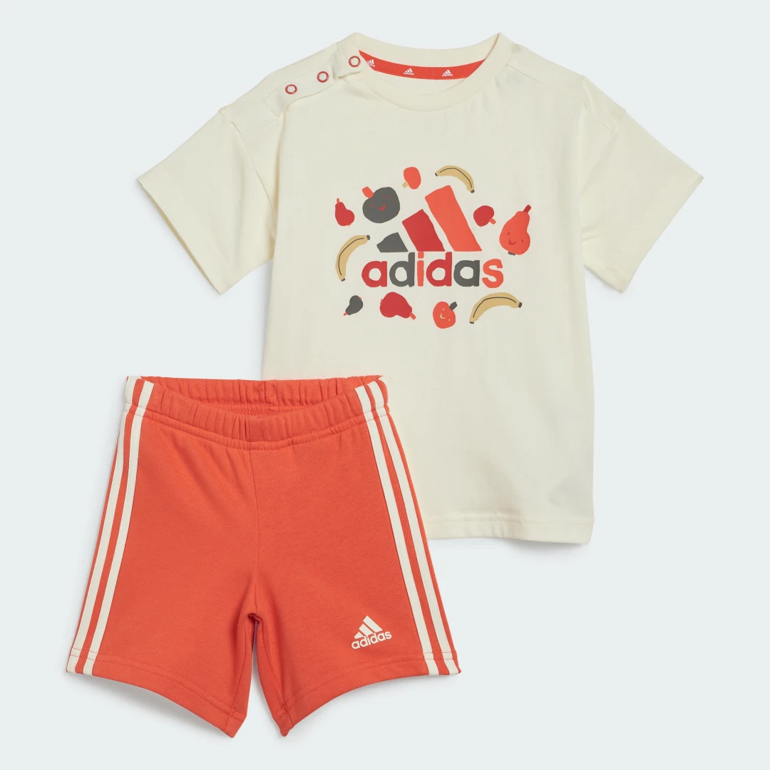 Detalle de Conjunto Essentials Allover Print (Bebé) - camiseta y pantalón corto de Adidas