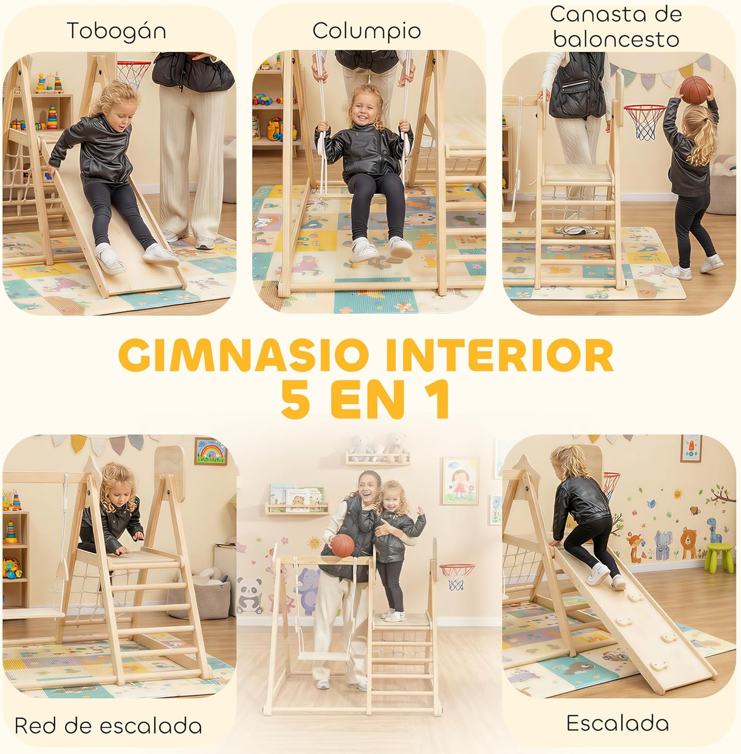 Detalle de AIYAPLAY Tobogán Infantil 5 en 1 50 kg
