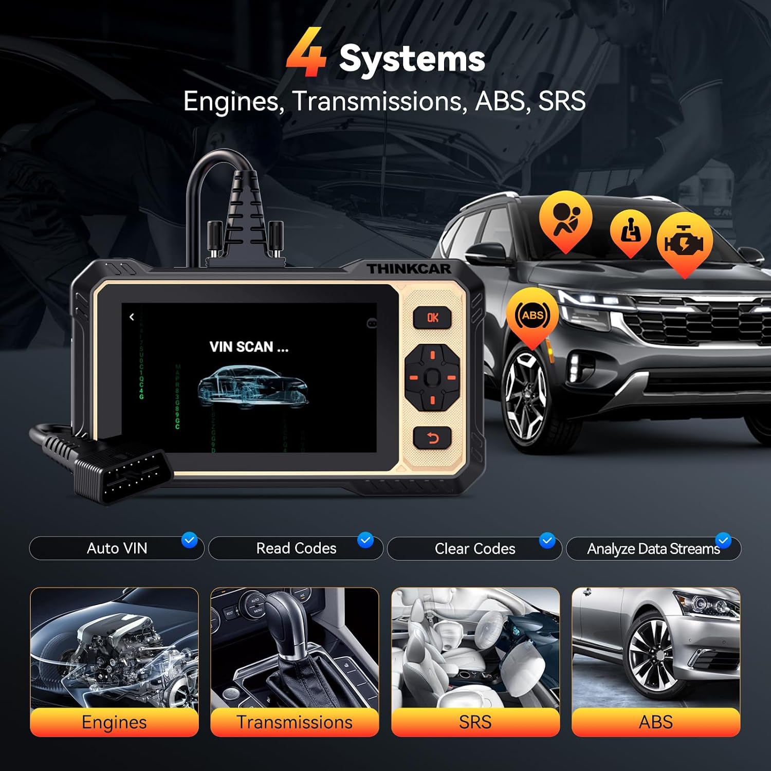 Detalle de THINKCAR THINKSCAN 662 OBD2 Scanner with Bidirectional Tests and 12 Resets