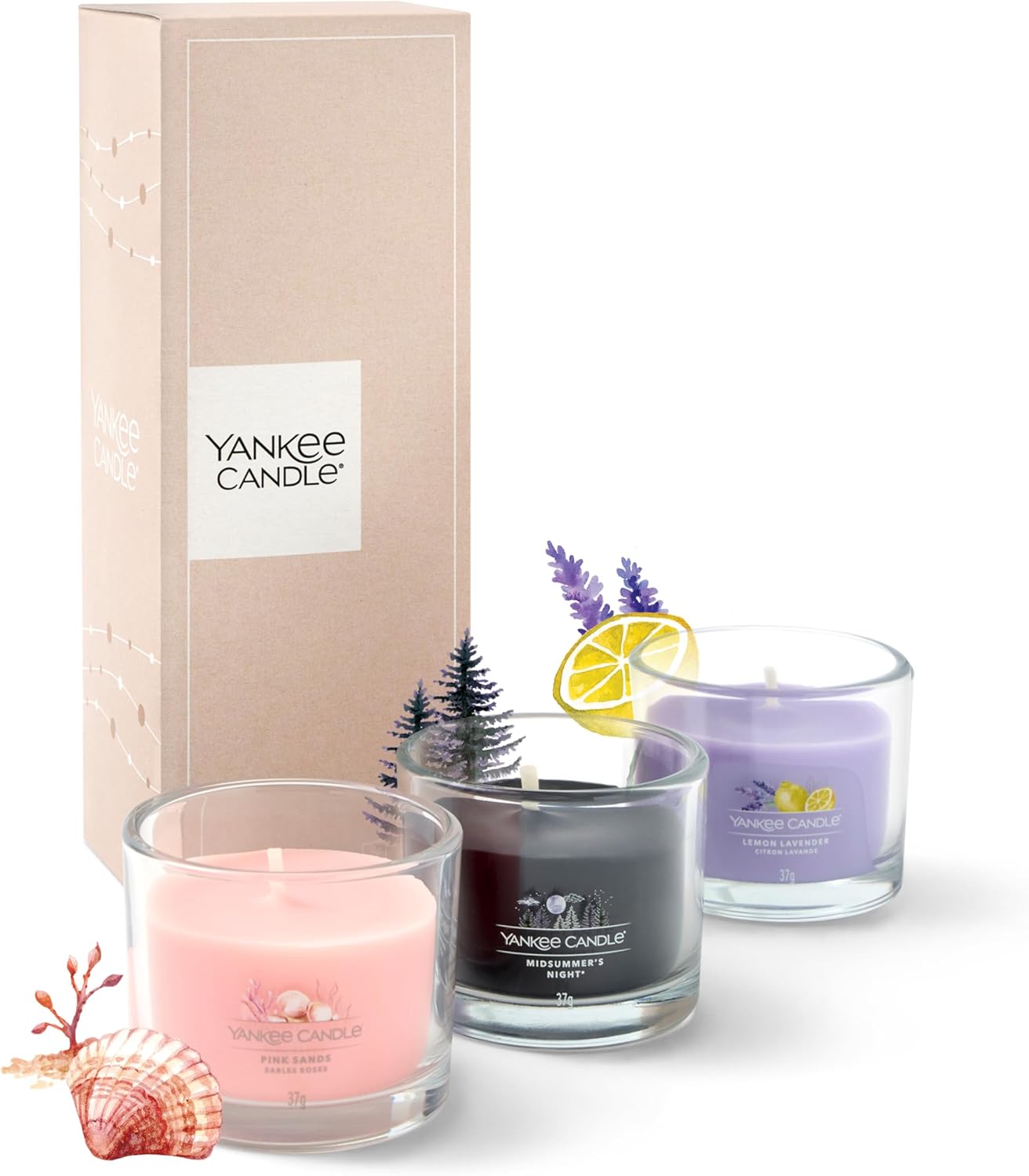 Detalle de YANKEE CANDLE Set 3 bougies votives parfumées