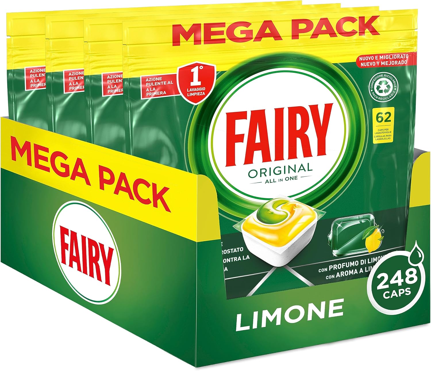 Thumbnail 6 de Fairy Original Pastiglie Lavastoviglie, 145 Capsule al Limone: pulizia al primo lavaggio e profumo fresco