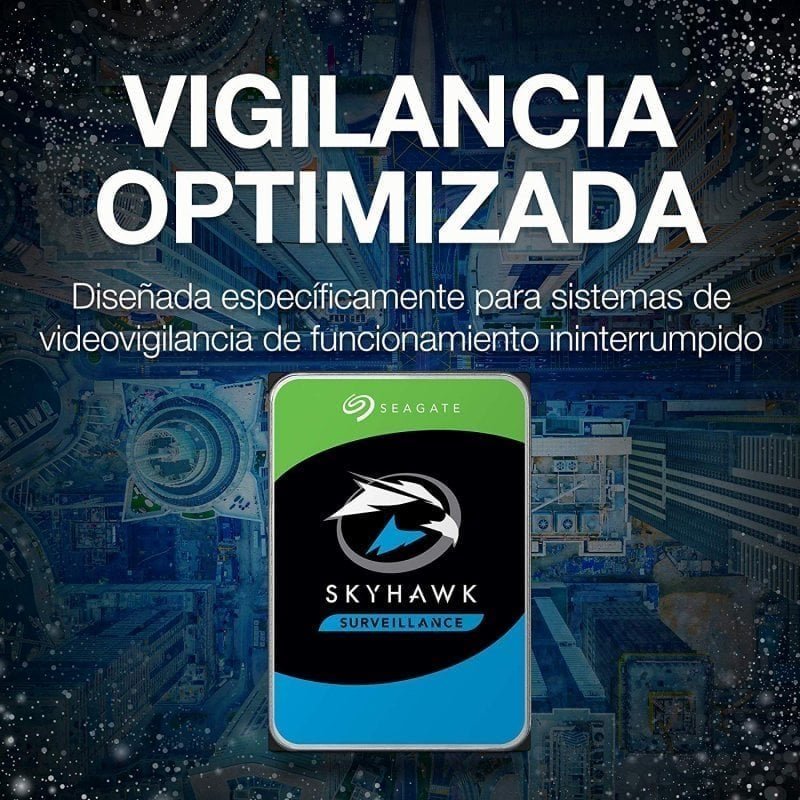 Detalle de Seagate SkyHawk 6 TB 3.5" SATA 3 – rendimiento optimizado para videovigilancia