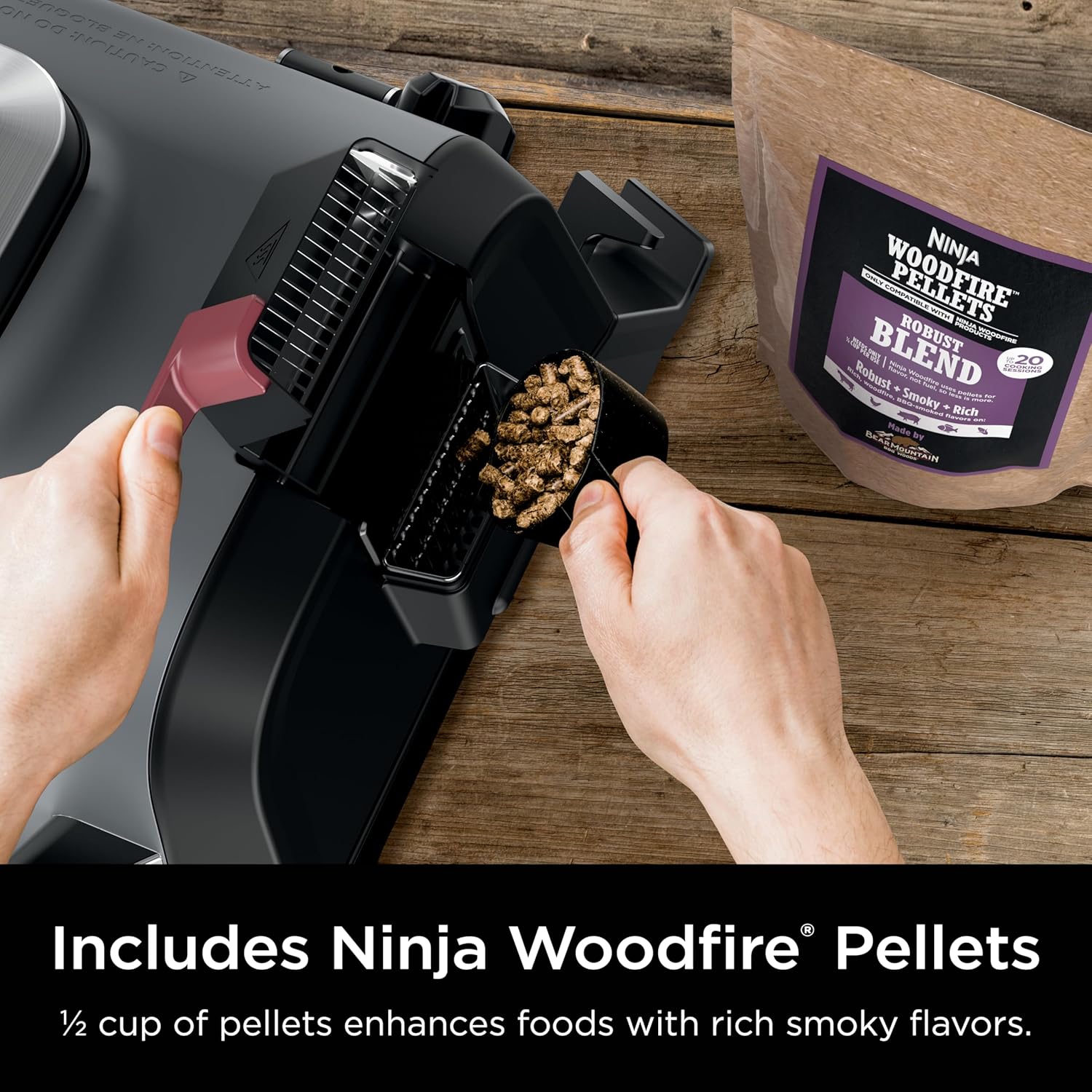 Detalle 2 de Ninja OG321C Woodfire Outdoor Grill & Smoker, 6-in-1 with Air Fry