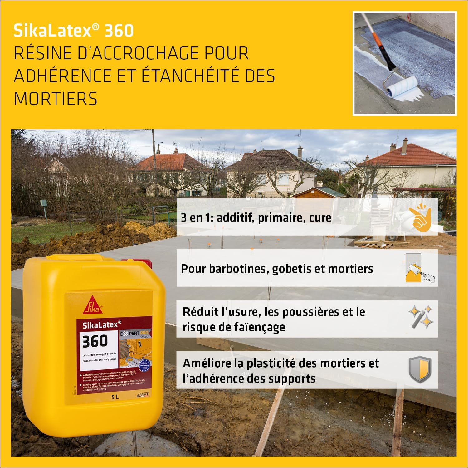 Detalle de SikaLatex 360 – Primaire d'adhérence et produit de cure (5 L)