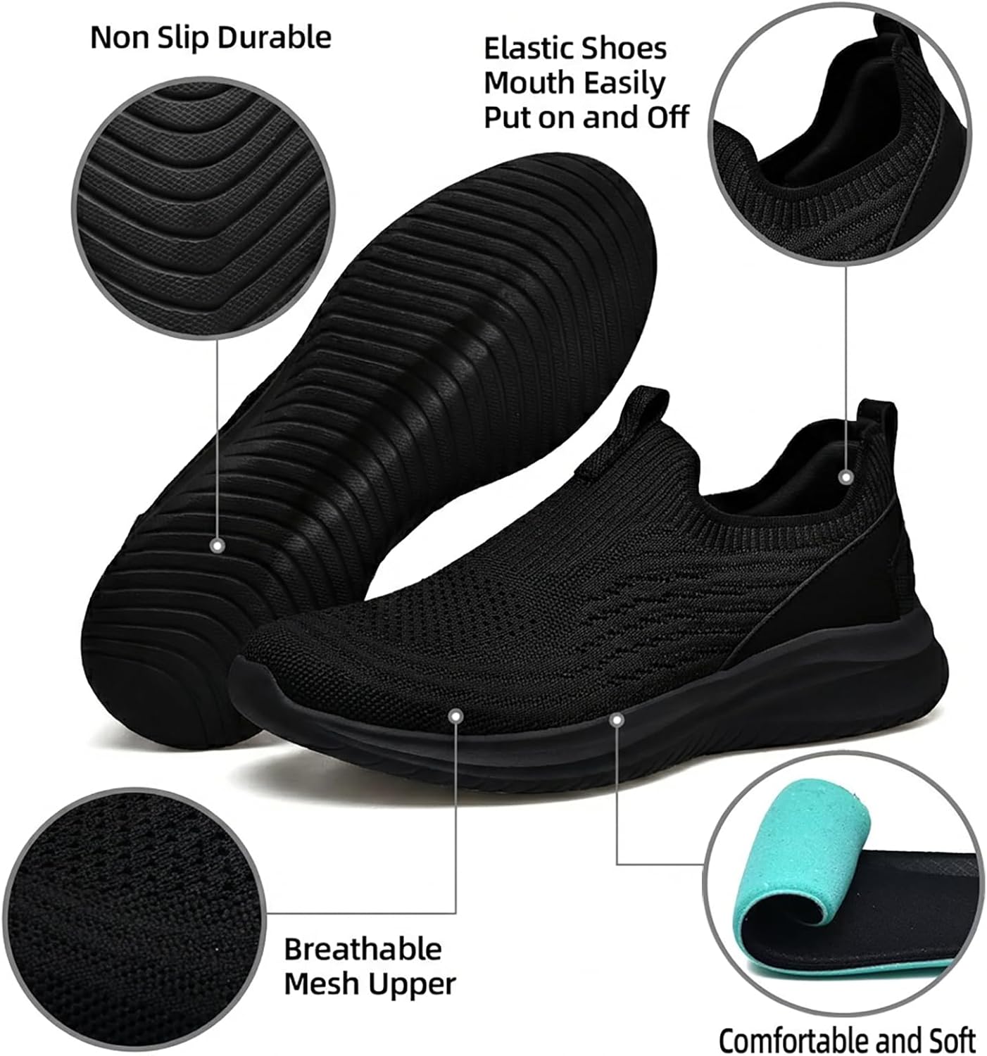 Thumbnail 3 de TIOSEBON Slip On Shoes Women: Lightweight Breathable Mesh Trainer with Memory Foam