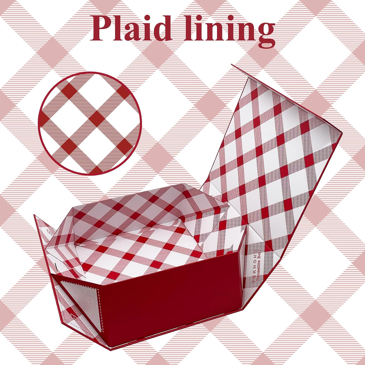 Thumbnail 2 de Tekhoho Red Large Gift Box (33.5 x 27 x 12.5 cm) with Magnetic Lid & Ribbon