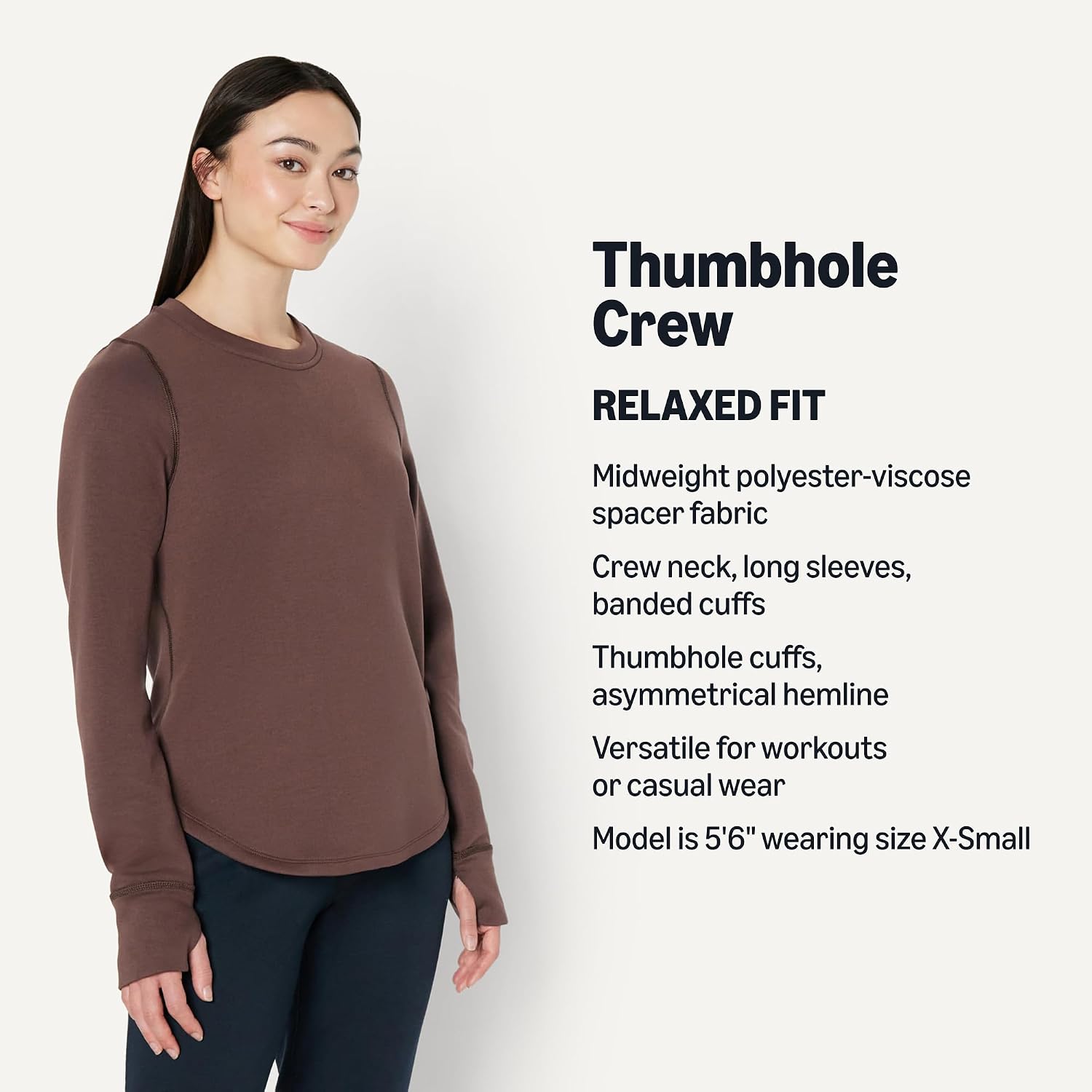 Detalle de Amazon Essentials Women’s Active Sweat Relaxed-Fit Long-Sleeve Crewneck Sweatshirt