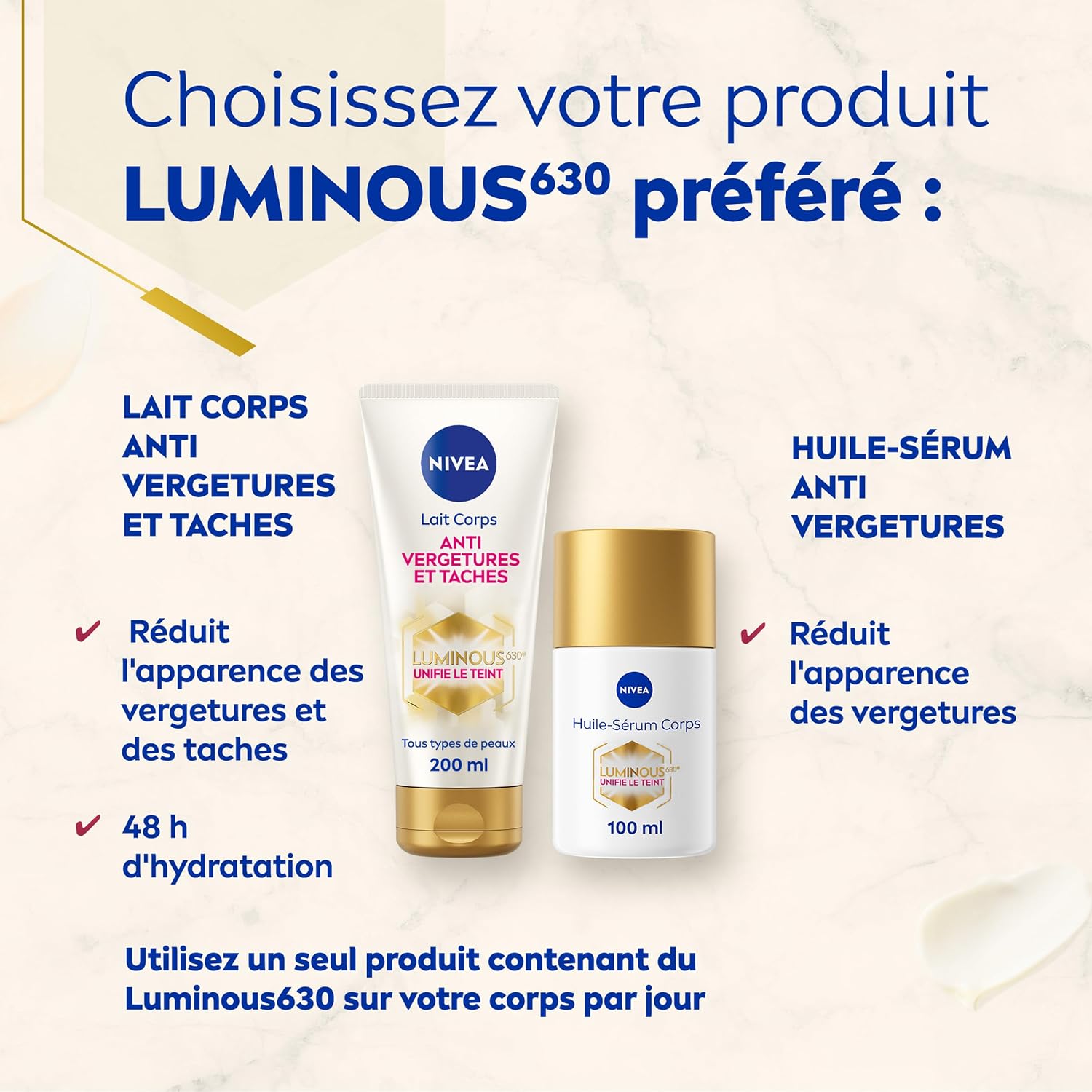 Thumbnail 6 de NIVEA Luminous630® huile-sérum corps anti-vergetures 100 ml