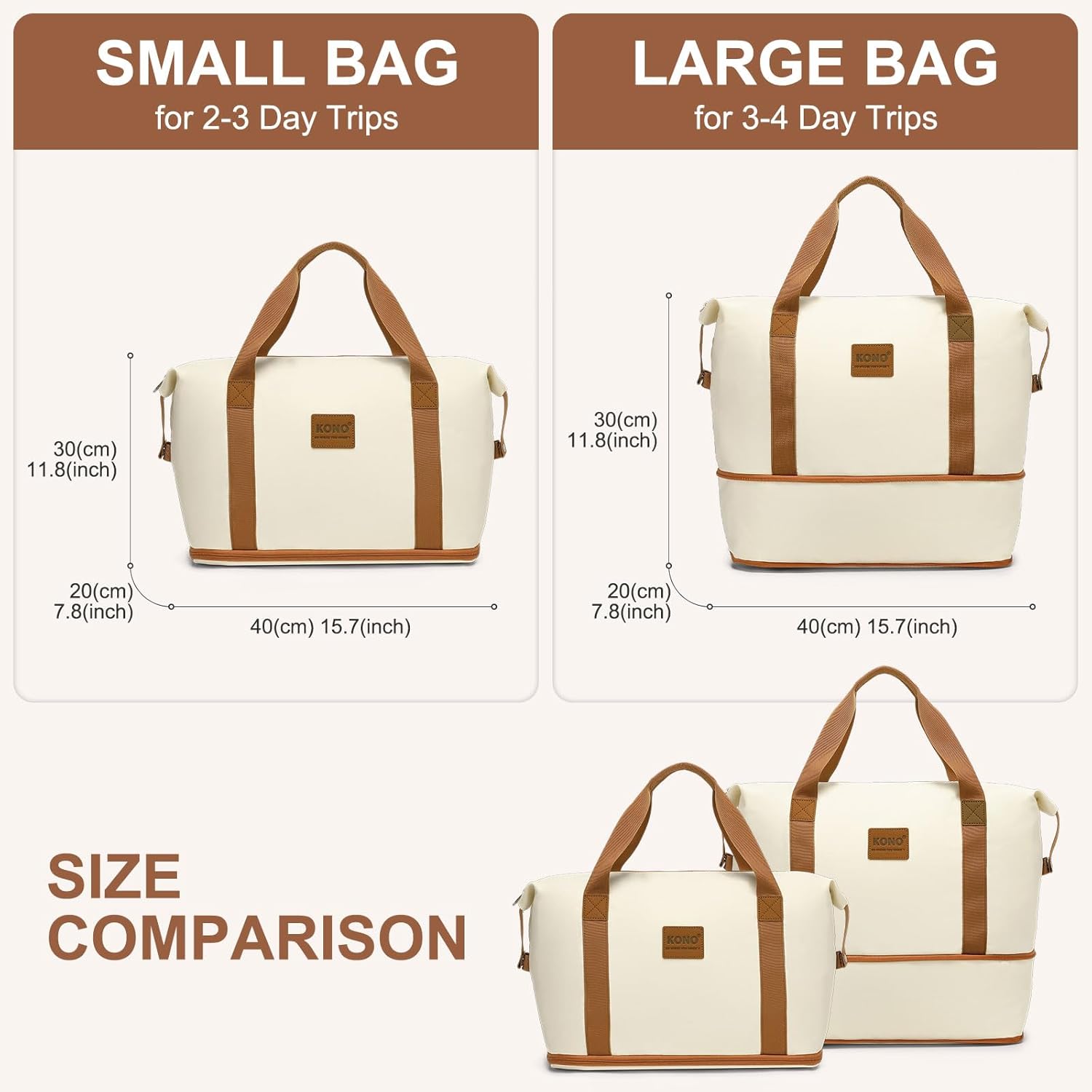 Thumbnail 6 de Kono for Ryanair Cabin Bags 40x30x20: Foldable, Expandable Underseat Duffel