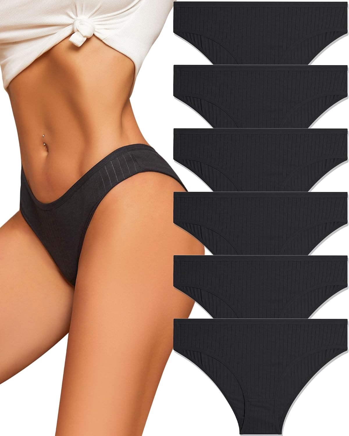Detalle de ALL OF ME 6er Pack Damen-Unterhosen aus Baumwolle (95% Baumwolle, mit Elasthan)