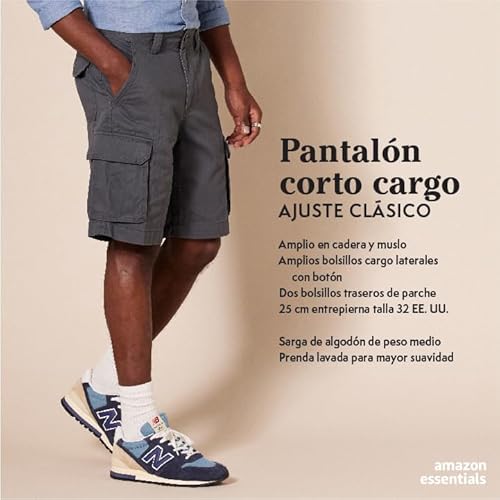 Thumbnail 1 de Amazon Essentials pantalón corto cargo de sarga de algodón 100% de 25 cm (corte clásico) en azul marino