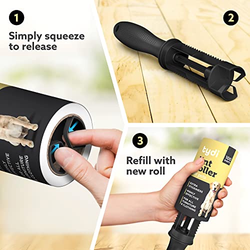 Detalle de Tydi Pet Hair Lint Rollers, 500 Sheets with 2 Handles