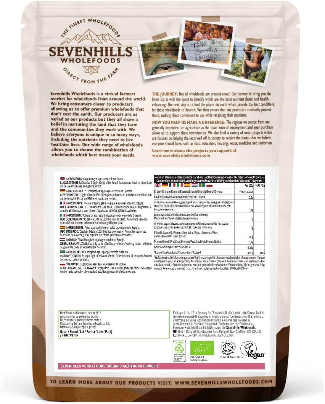 Thumbnail 1 de Sevenhills Wholefoods Agar Agar 100g 🥣