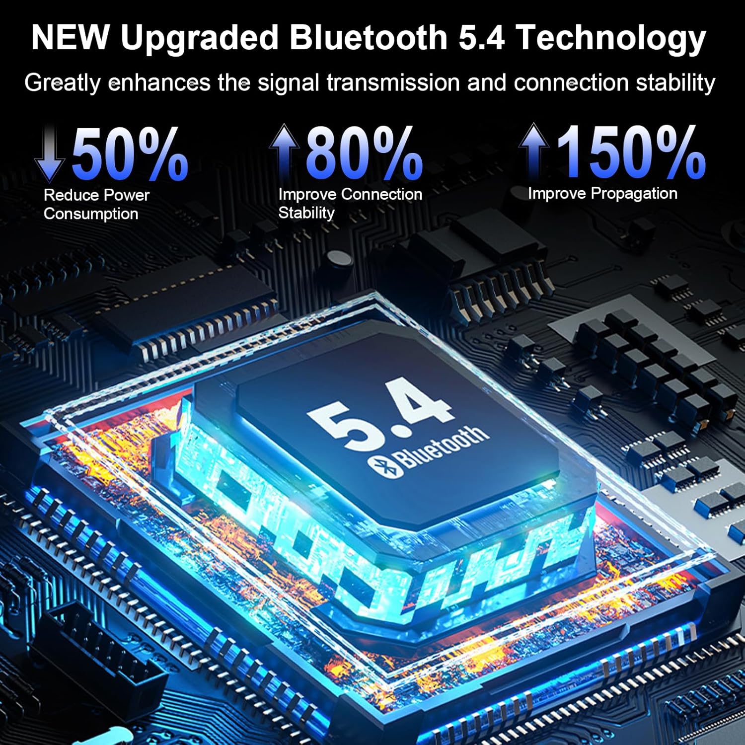 Thumbnail 4 de Wireless Earbuds Bluetooth 5.4 in-ear headphones with 4-mic ENC, deep bass and IP7 waterproof, 48H playtime (USB-C)