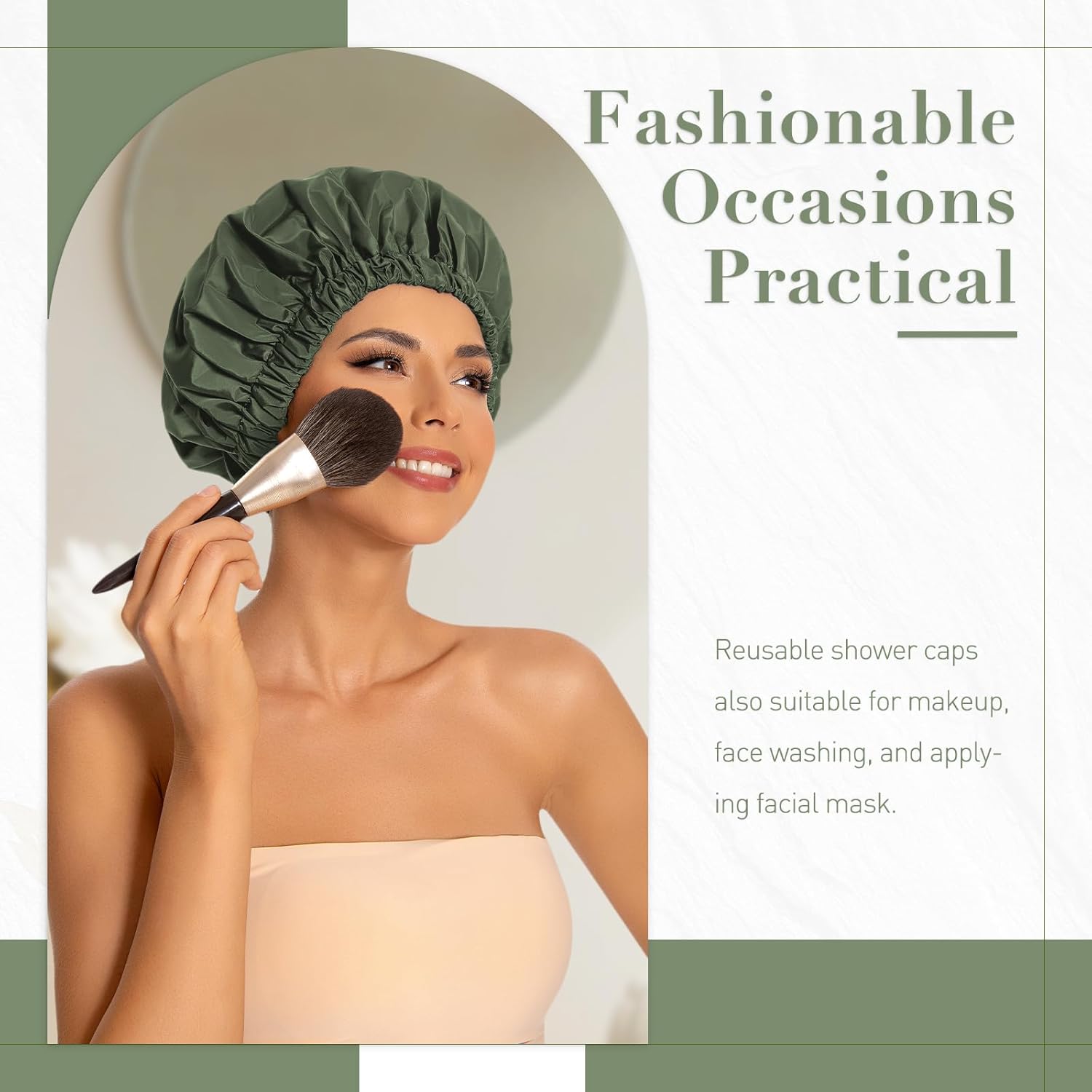 Thumbnail 1 de Reusable Shower Cap Large Waterproof 11in 🌧