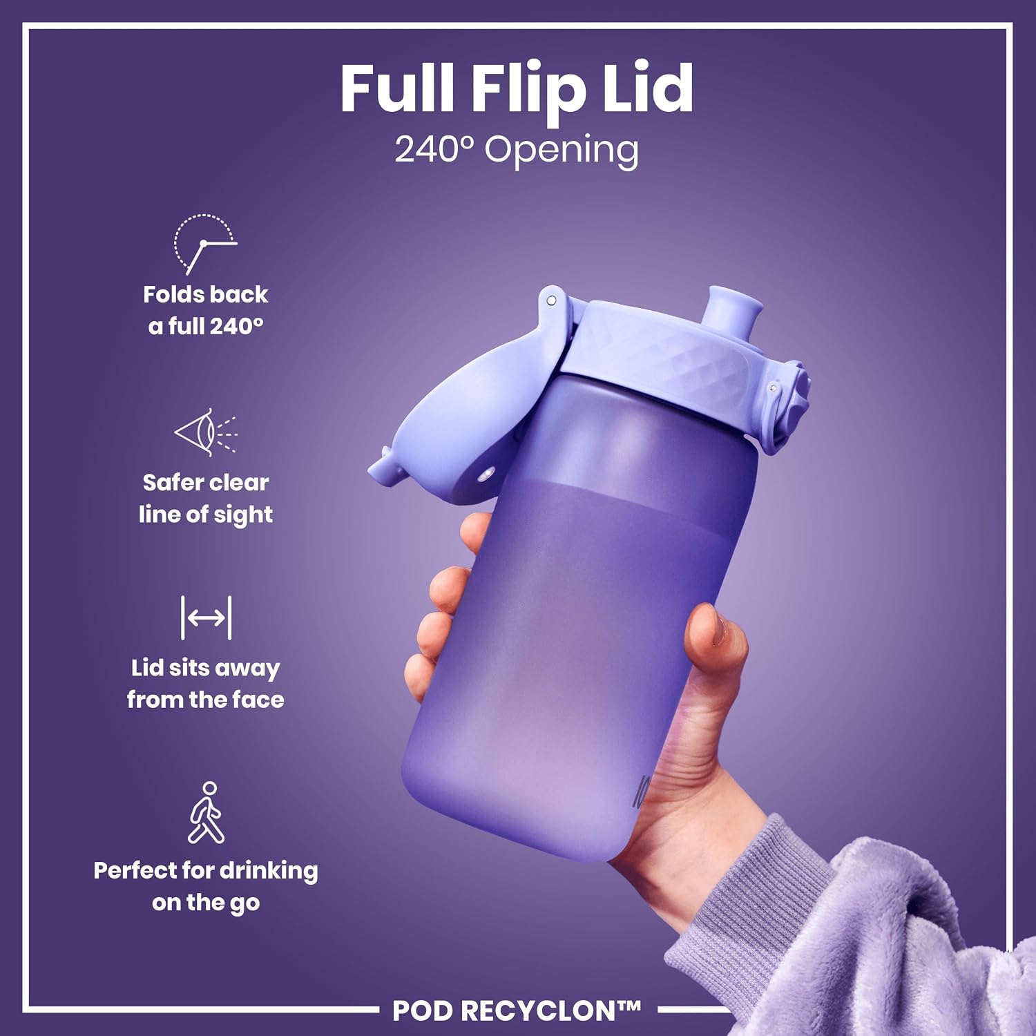 Detalle 2 de Ion8 Kids Water Bottle 350 ml: Leak-Proof, Dishwasher Safe and Carbon Neutral