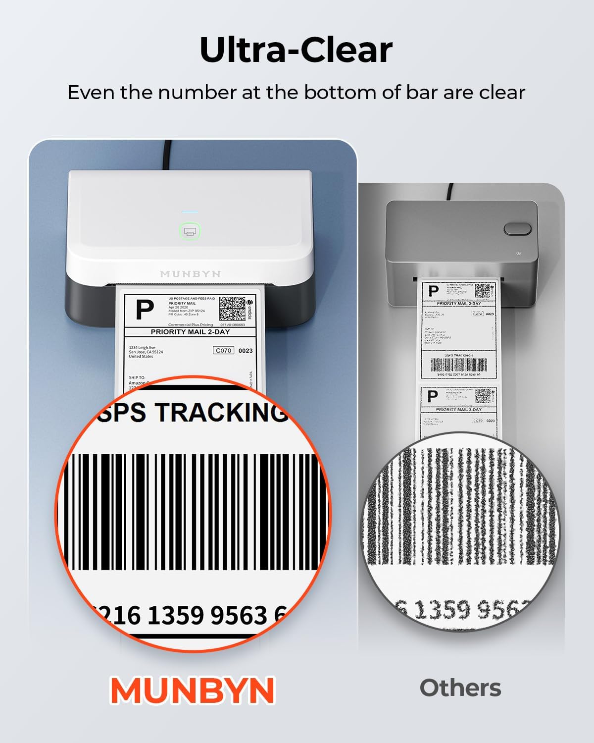 Detalle de MUNBYN 4x6 Bluetooth shipping label printer