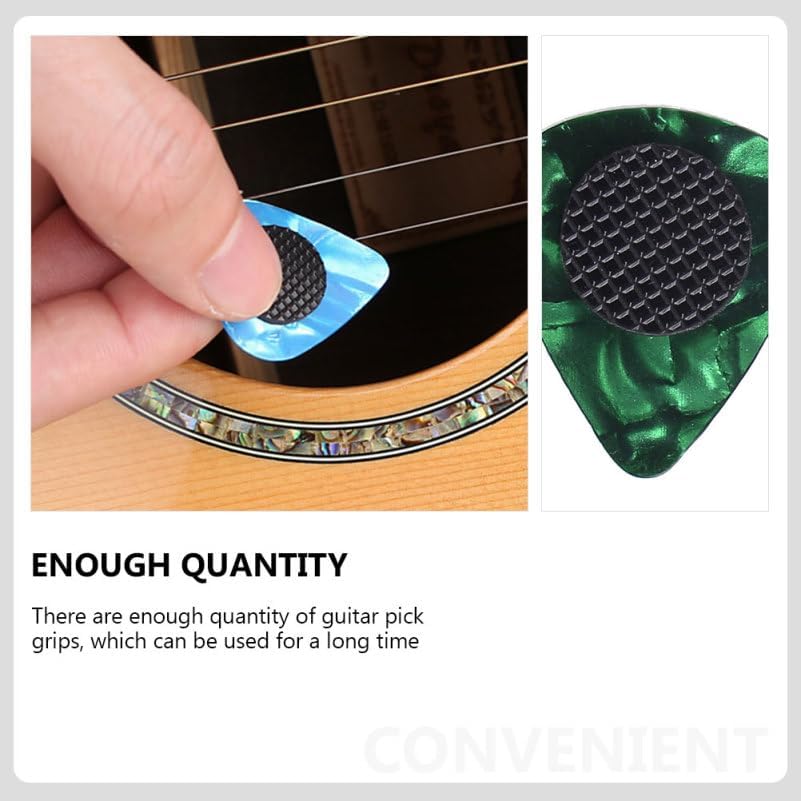 Detalle de SUPVOX 56C3R56T16J9HB2ZL Guitar Pick Grip Pads, Self-Adhesive Rubber, Black, 20-Pack