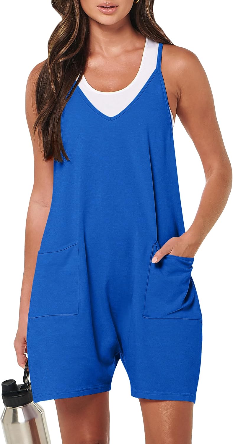 Thumbnail 6 de YGJIEGENG Womens Rompers: Summer Casual Loose Sleeveless Overalls with Pockets