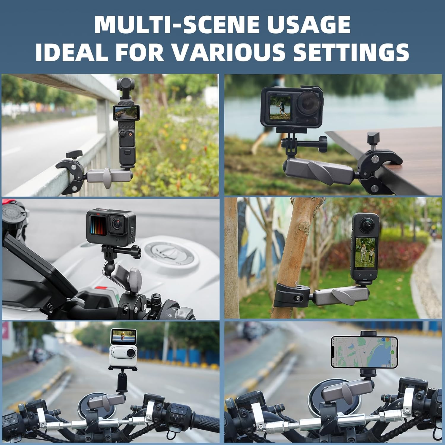 Thumbnail 6 de BRDRC Pocket 3/4 Camera Bike Mount Clamp for DJI Osmo Pocket and GoPro (with 360° rotation)