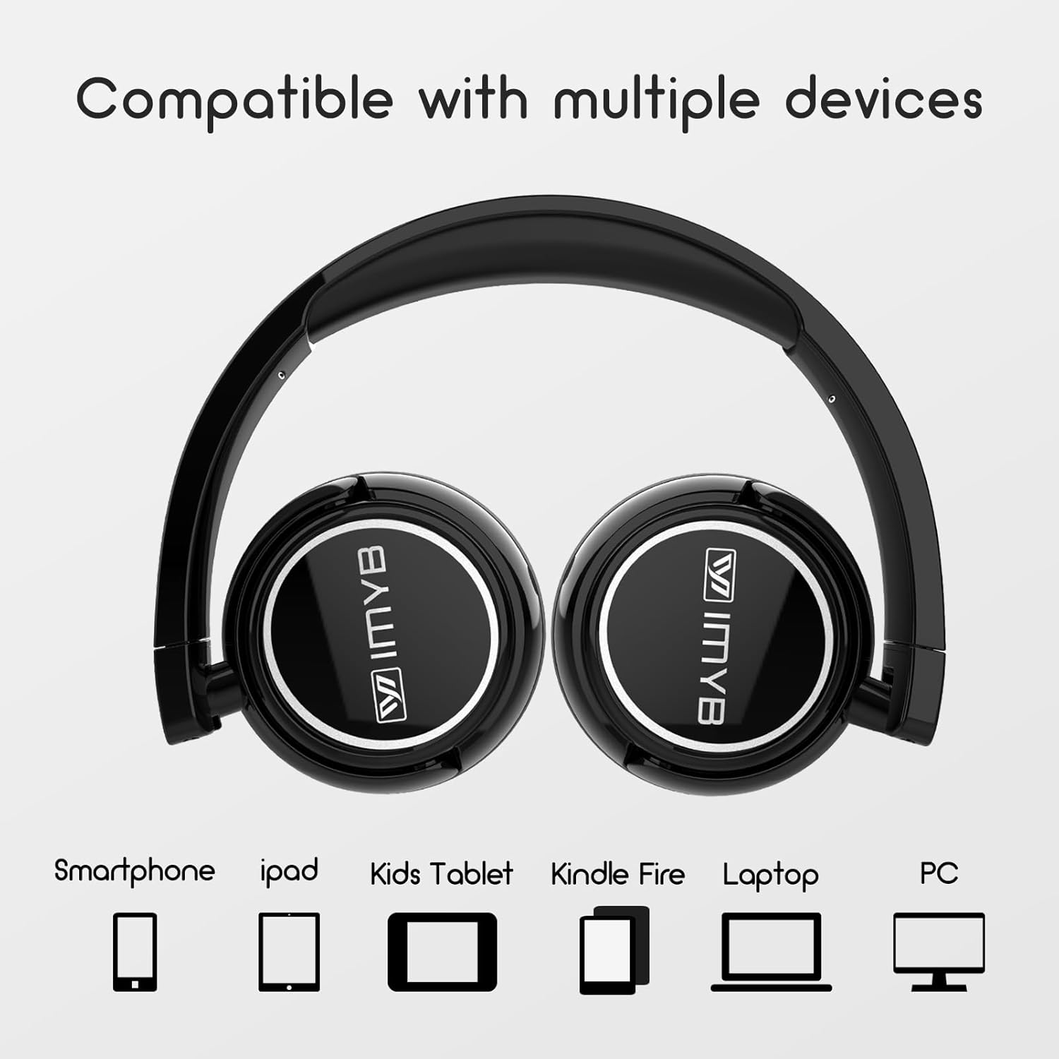 Thumbnail 4 de IMYB Kids Headphones Wired: Foldable, Safe-Listening On-Ear Headphones for Children