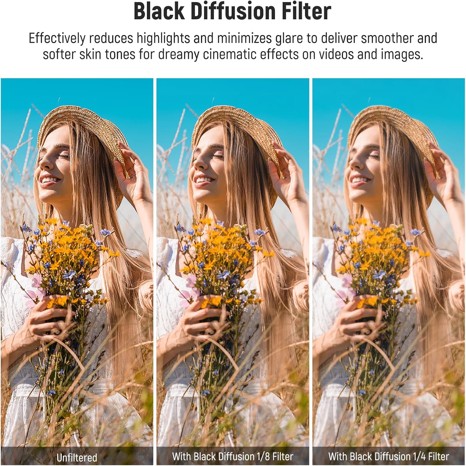Detalle de NEEWER FL-B11 Magnetic Black Diffusion Filters 2 Pack