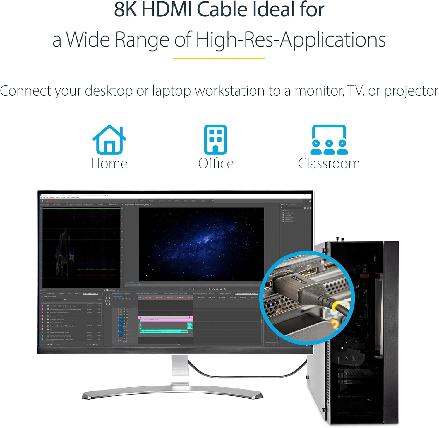 Thumbnail 5 de StarTech.com 3ft (1m) HDMI 2.1 8K Certified Ultra High Speed cable (48Gbps) with HDR10+ eARC – HDMM21V1M