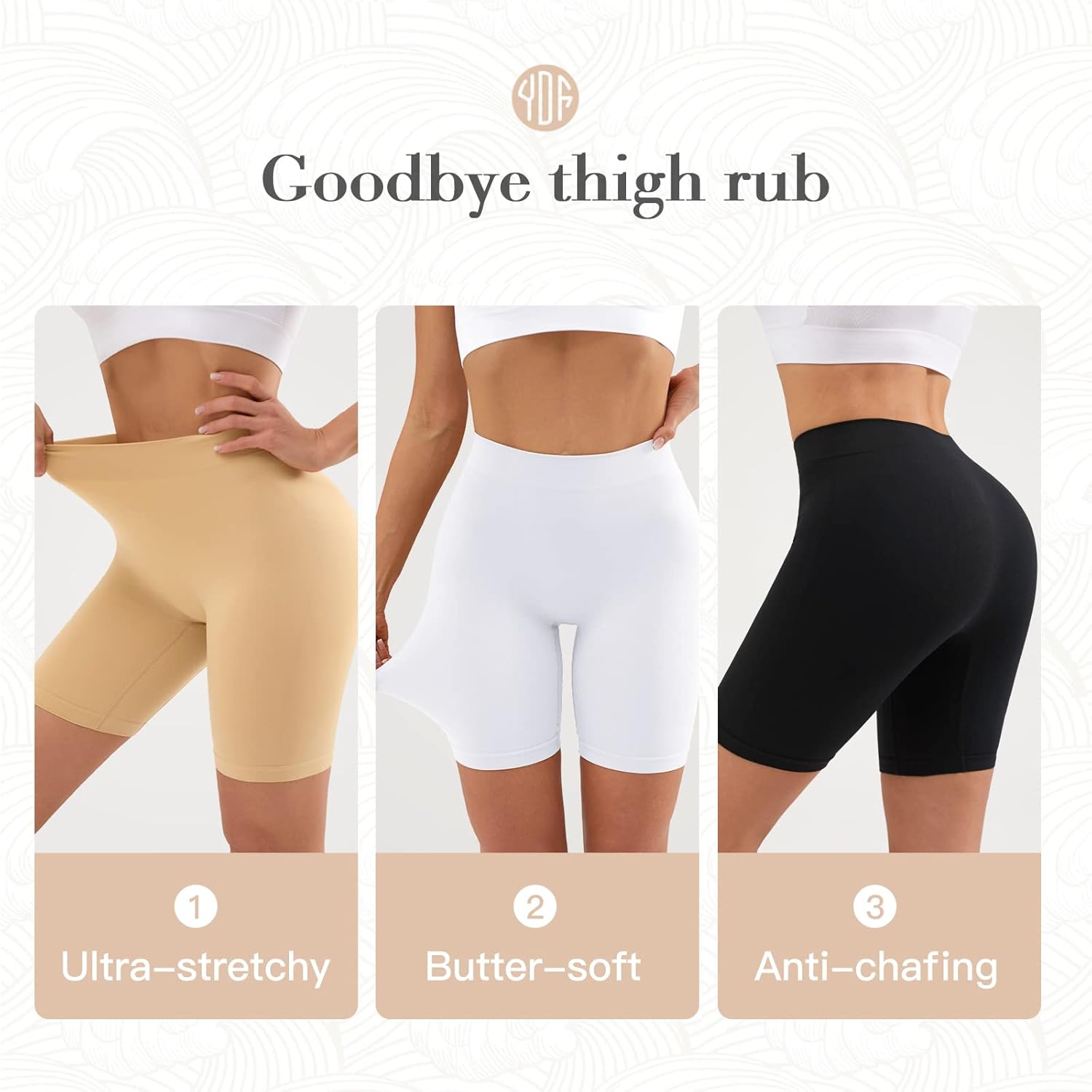 Detalle de YADIFEN Anti-Chafing Seamless Shorts for Women – 4-way stretch slip shorts for under dresses