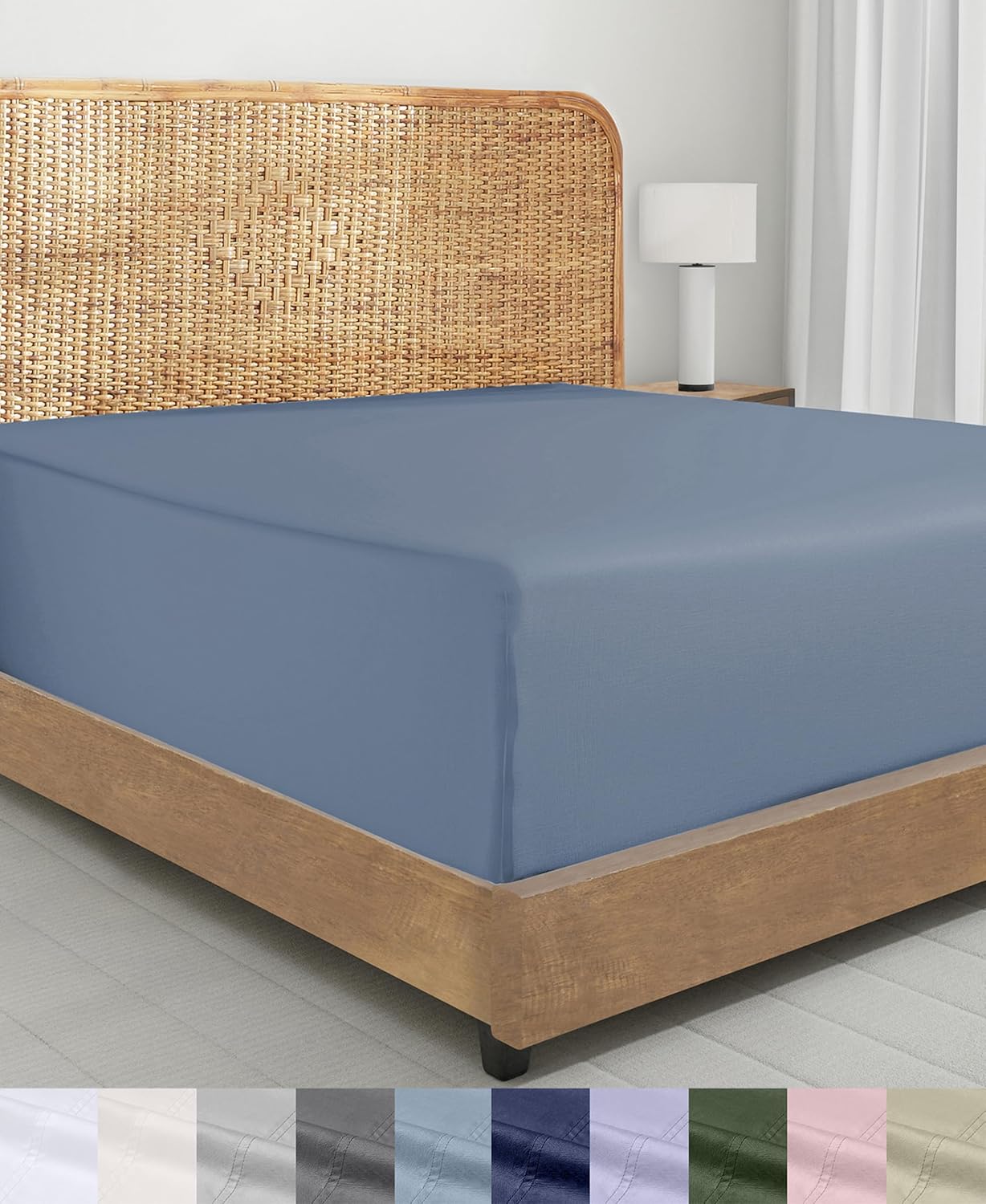 Detalle de California Design Den Organic Cotton Fitted Sheet, Twin XL