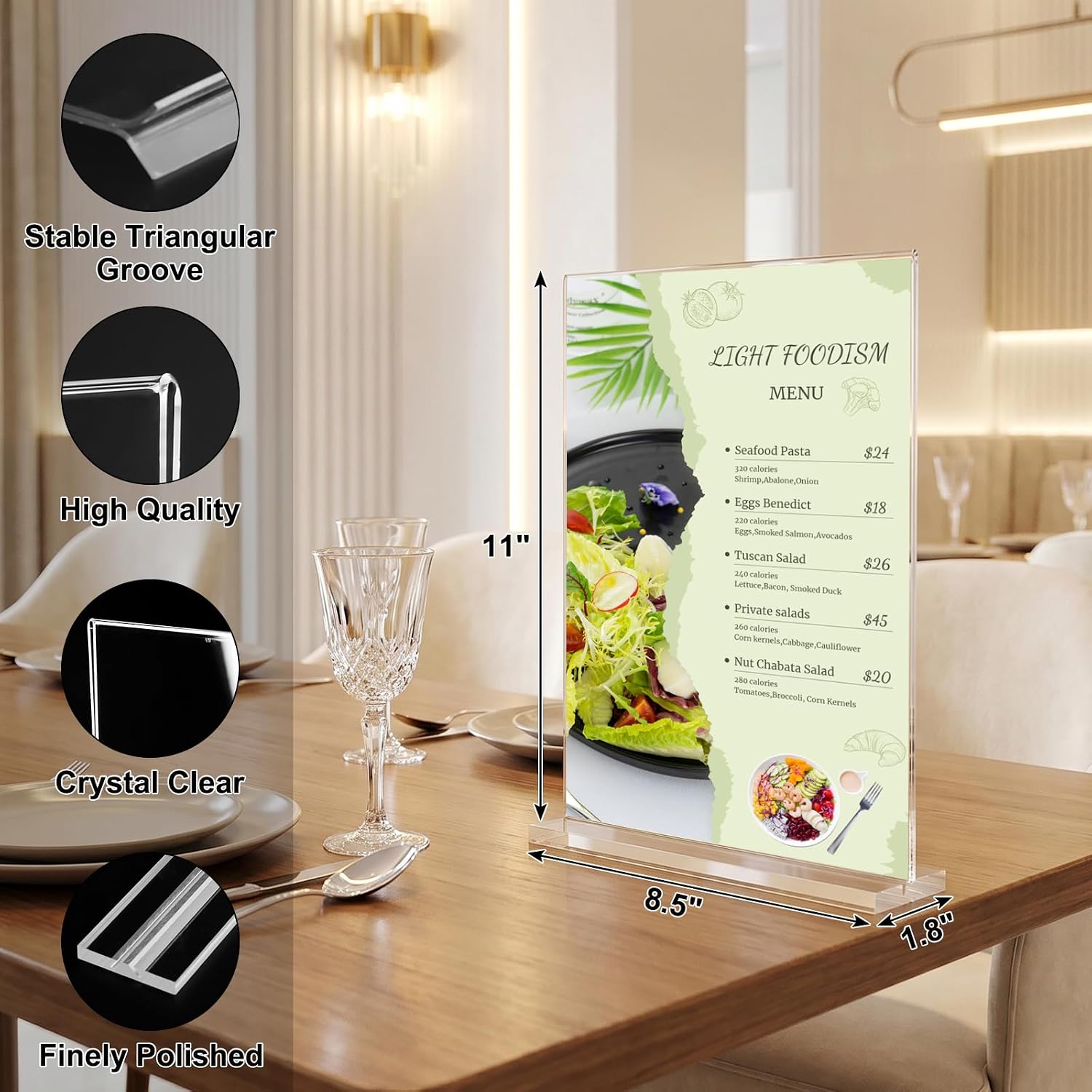 Detalle 2 de xydstay T-Shape Double-Sided Sign Holders, 8.5 x 11-Inch, 2-Pack