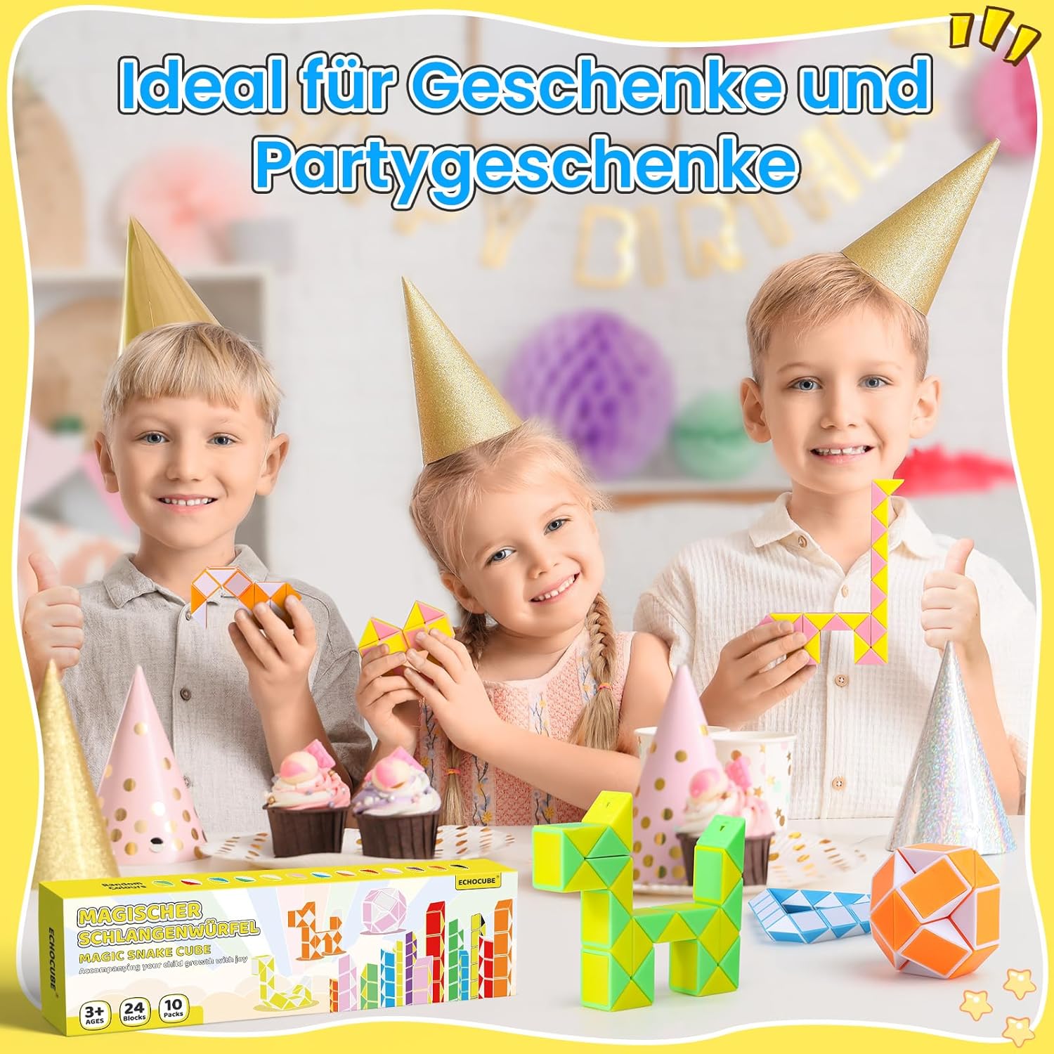 Thumbnail 6 de ECHOCUBE Magischer Schlangenwürfel (10er Pack) – Dreh-Puzzle für Kinder ab 3 Jahren