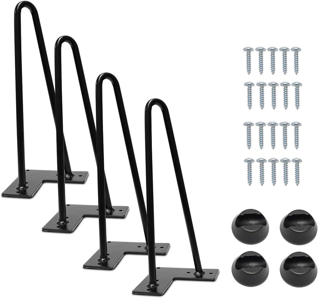 12 inch hairpin table legs, 4 pack