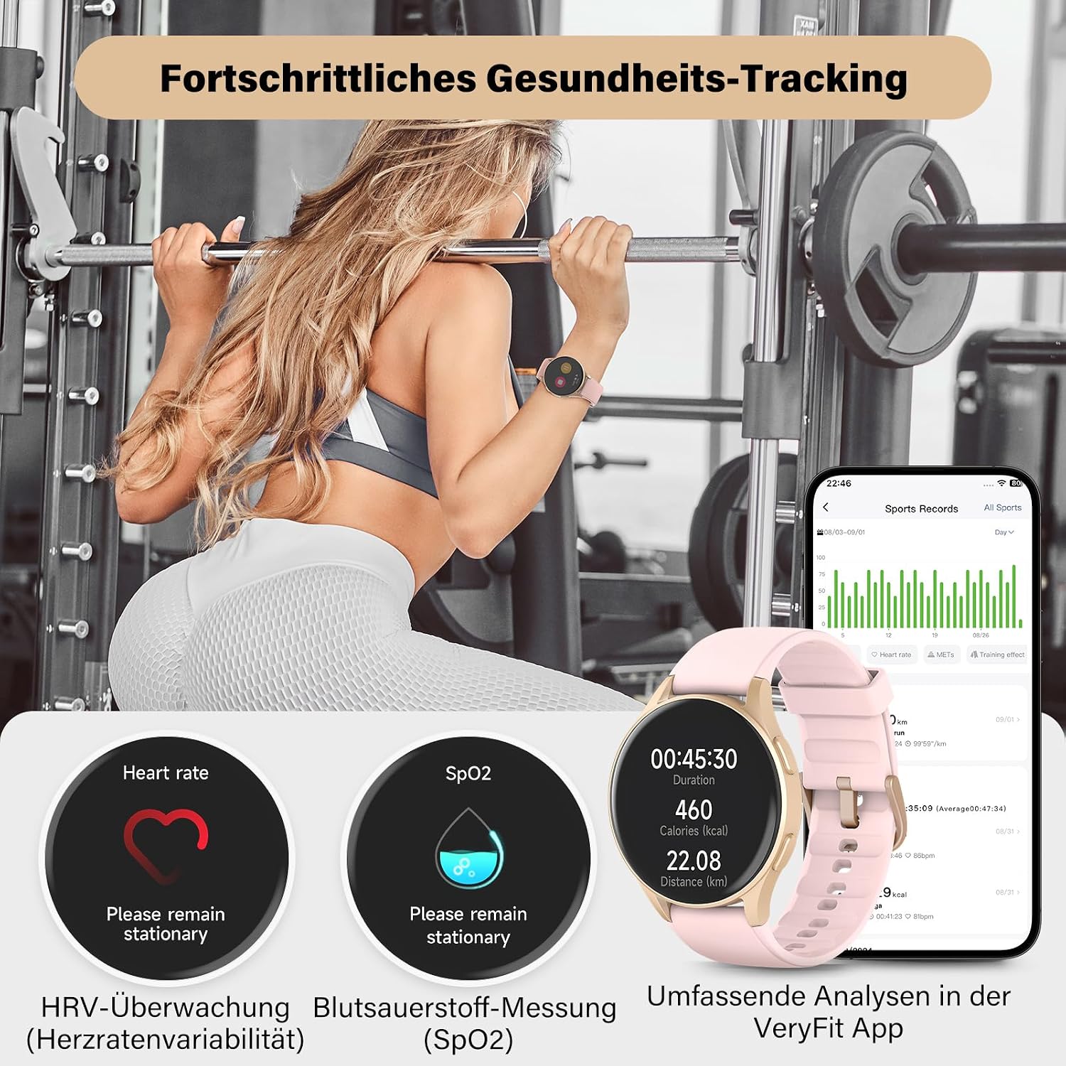 Detalle de QIPOPC Smart Watch with Alexa, 1.32-inch
