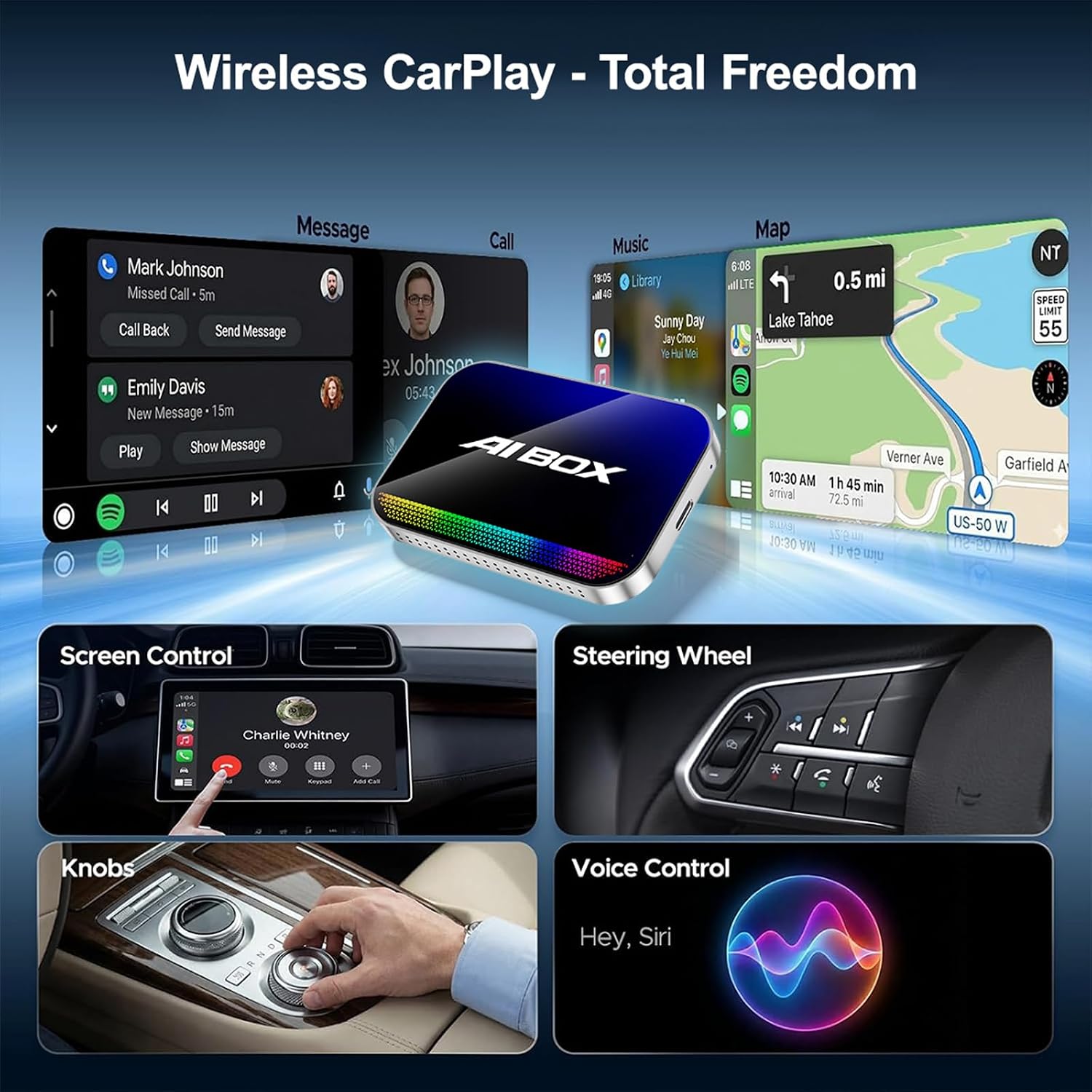 Detalle 2 de Yurnlv Magic AI Box: Wireless CarPlay & Android Auto Adapter with Built-in Play Store