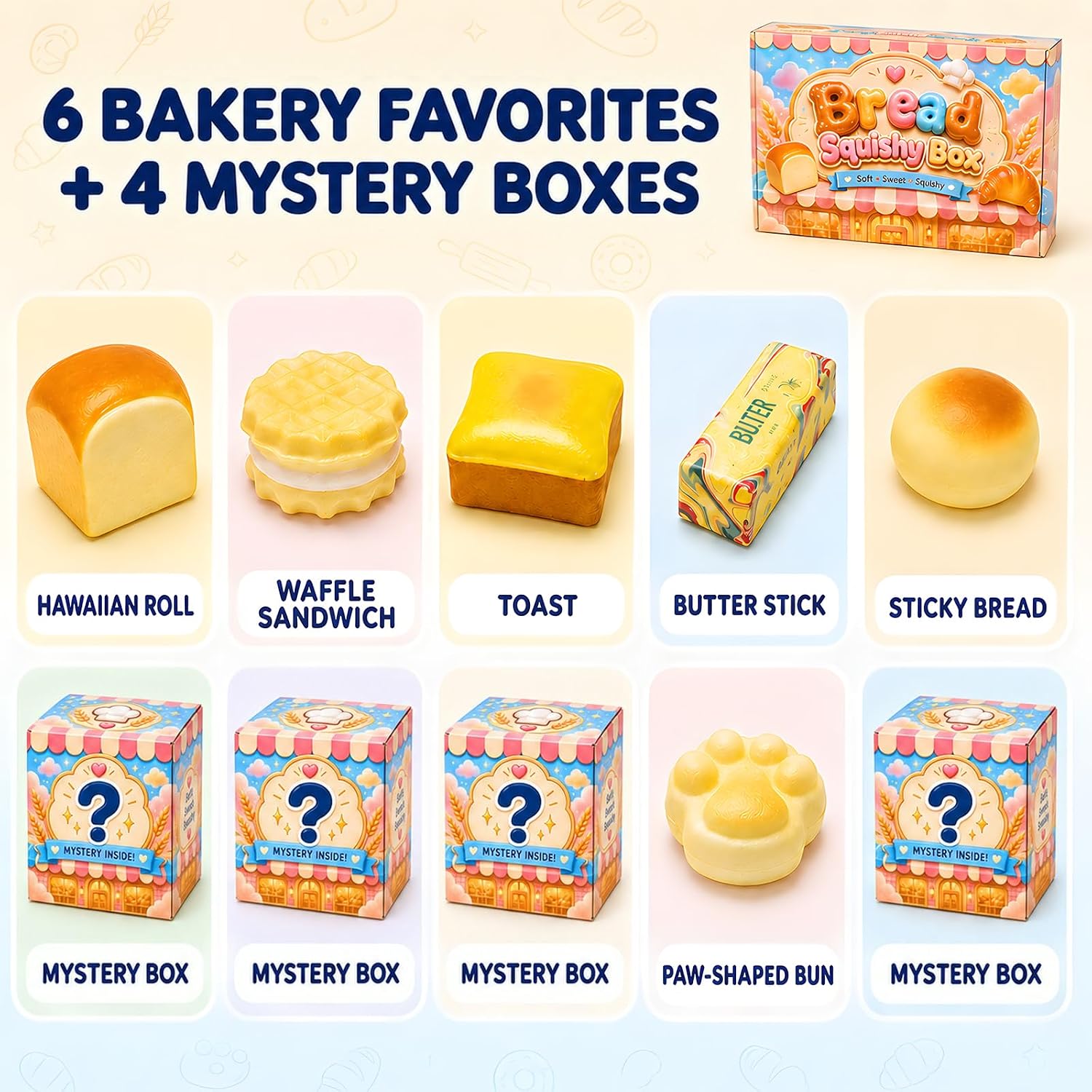 Detalle de Bread Squishy Toys 10-Pack