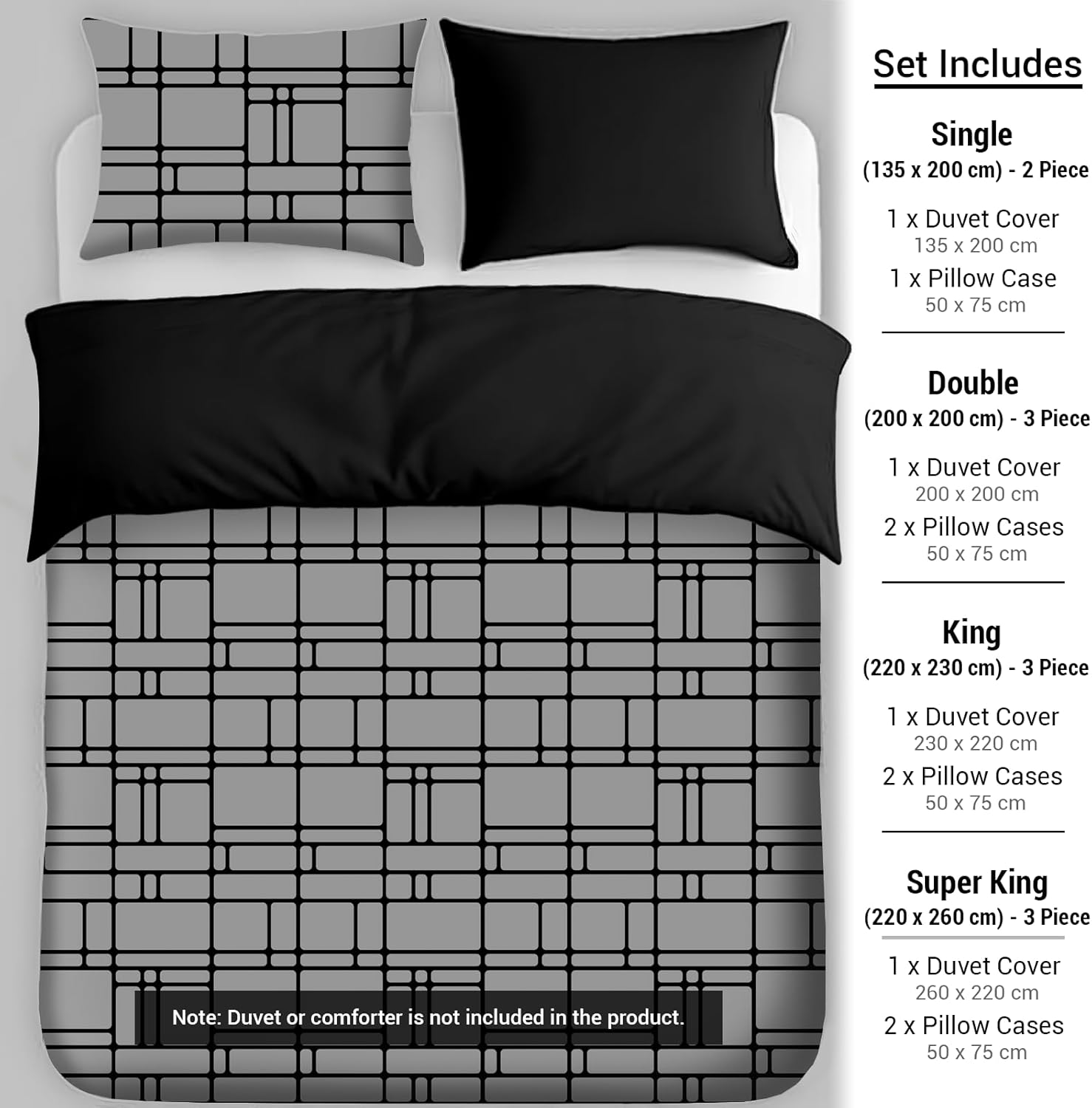Thumbnail 2 de Pamposh Single Duvet Cover Set Premium Brushed Microfiber – Reversible, Hypoallergenic & Easy Care