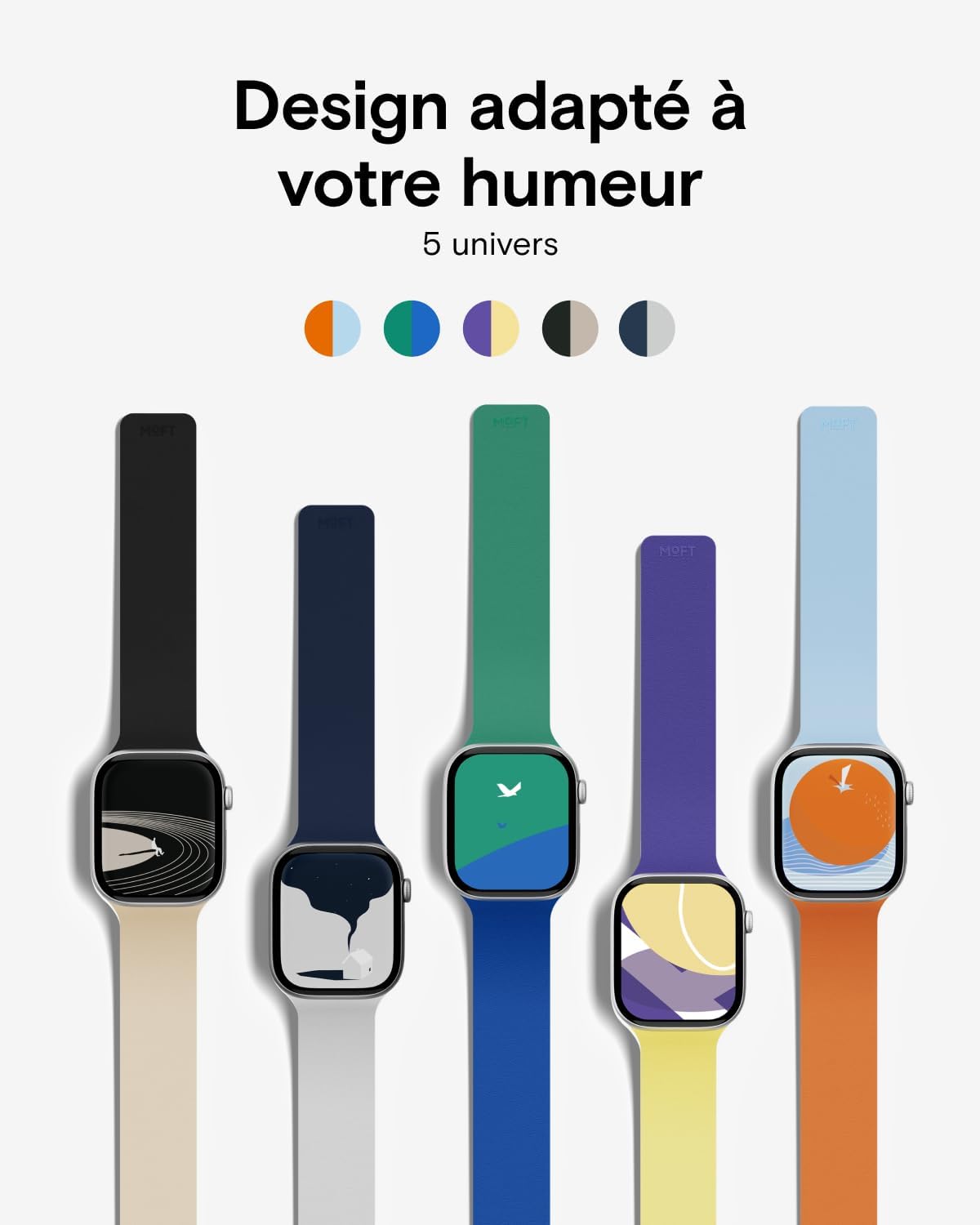 Thumbnail 3 de MOFT Bracelet de Rechange Compatibles pour Apple Watch (38–49 mm) | Silicone Magnétique Réversible