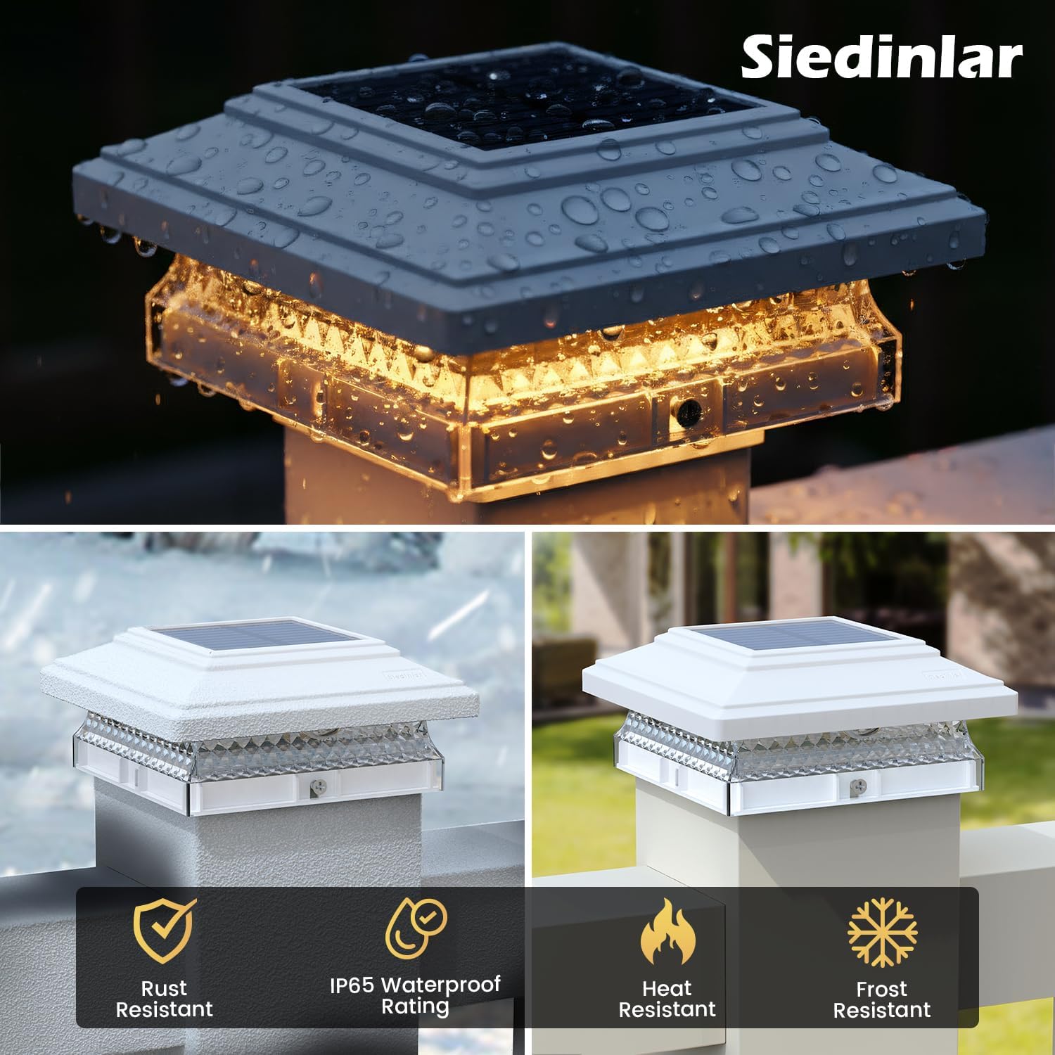 Thumbnail 4 de SIEDiNLAR Solar Post Cap Lights 12-Pack