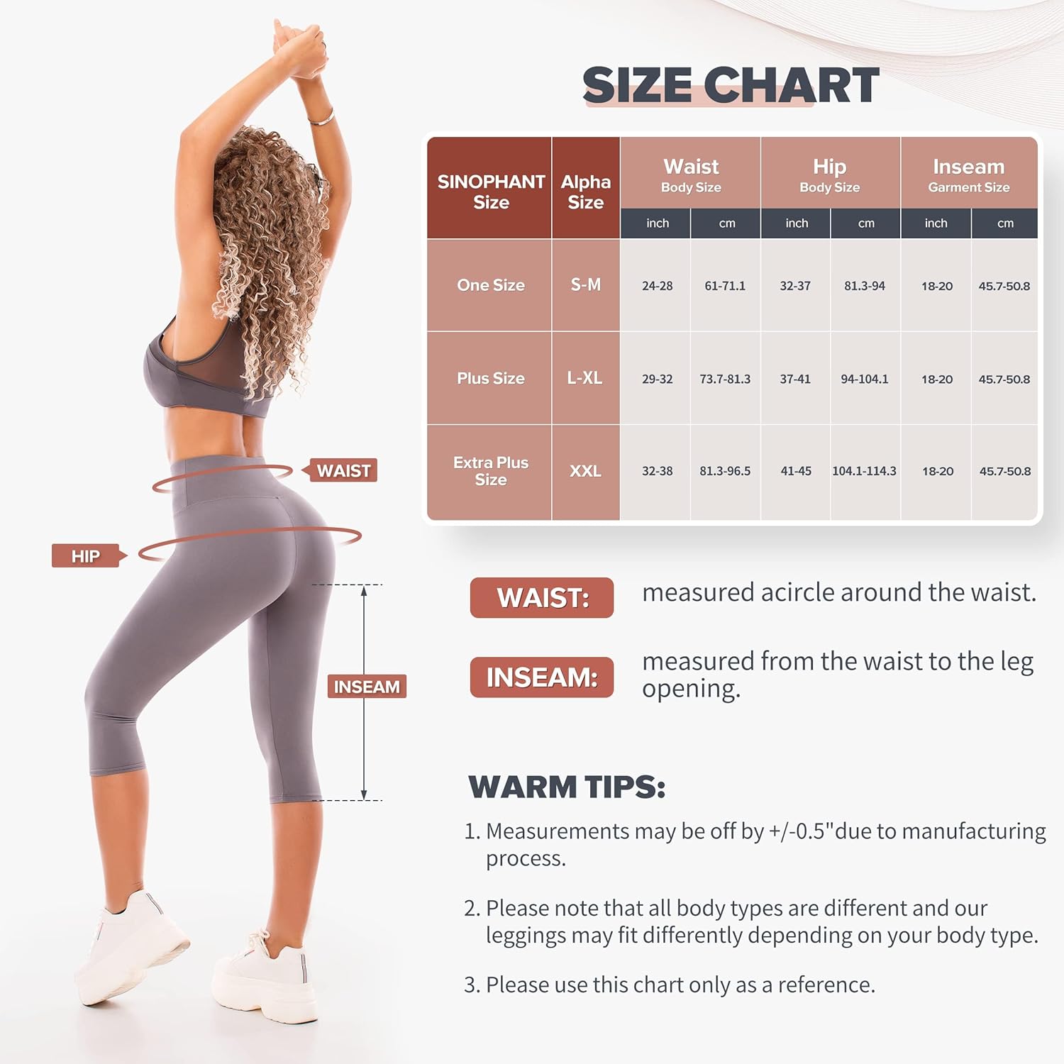 Thumbnail 5 de SINOPHANT 2 Pack Capri Leggings for Women – Butter soft high-waisted yoga pants