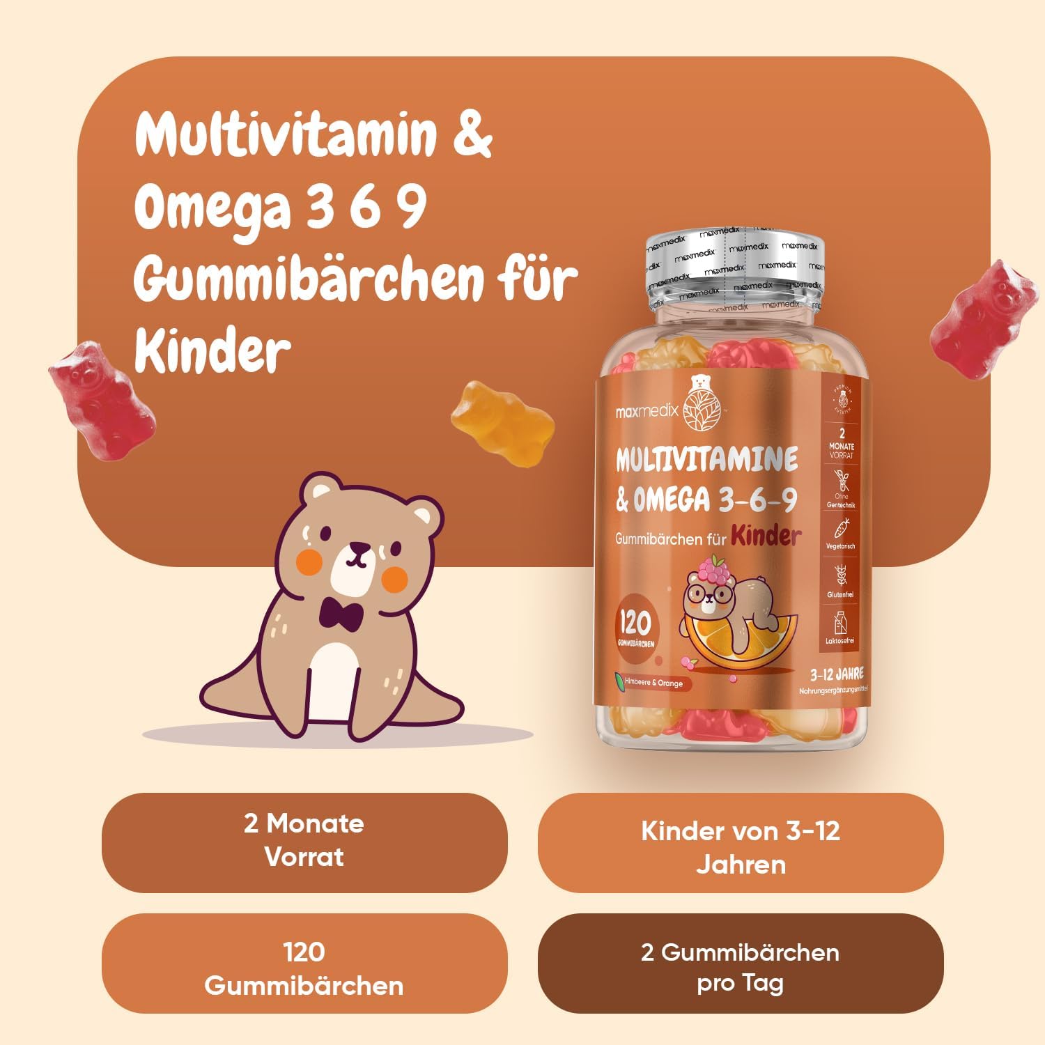 Detalle 2 de Multivitamin Gummibärchen Kinder 120 Stück