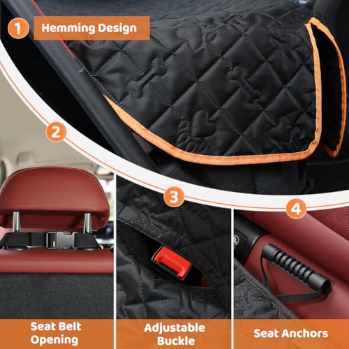 Detalle 2 de KYG Funda de asiento de coche para perro: protector impermeable y antideslizante para familias con mascotas