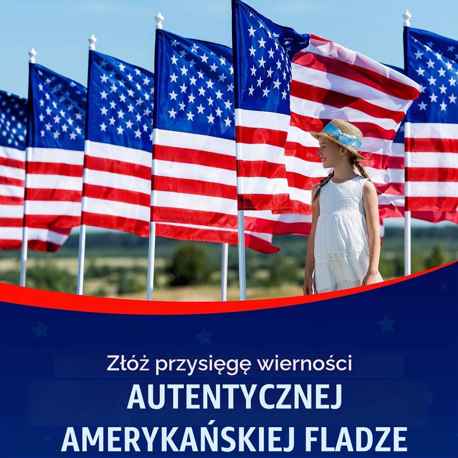 Detalle de Rushmore Rose USA flaga 3 × 5, haftowane gwiazdy i naszywane pasy