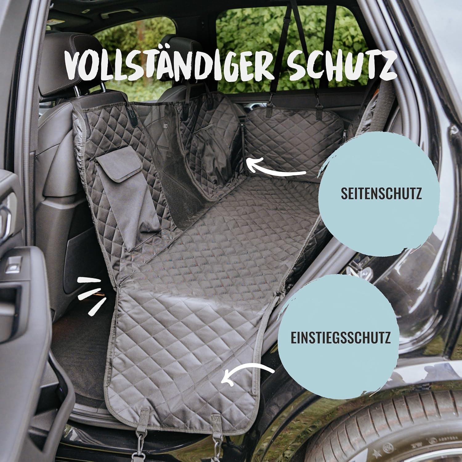 Detalle de Rudelkönig Hundedecke Auto Rückbank 360° Schutz
