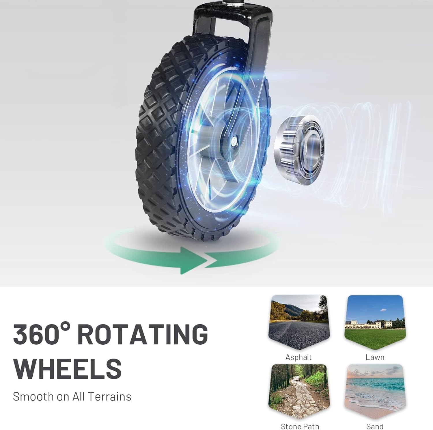 Thumbnail 3 de TIMBER RIDGE Festival Trolley on Wheels (200L) folding camping wagon with adjustable handle & cup holder, black