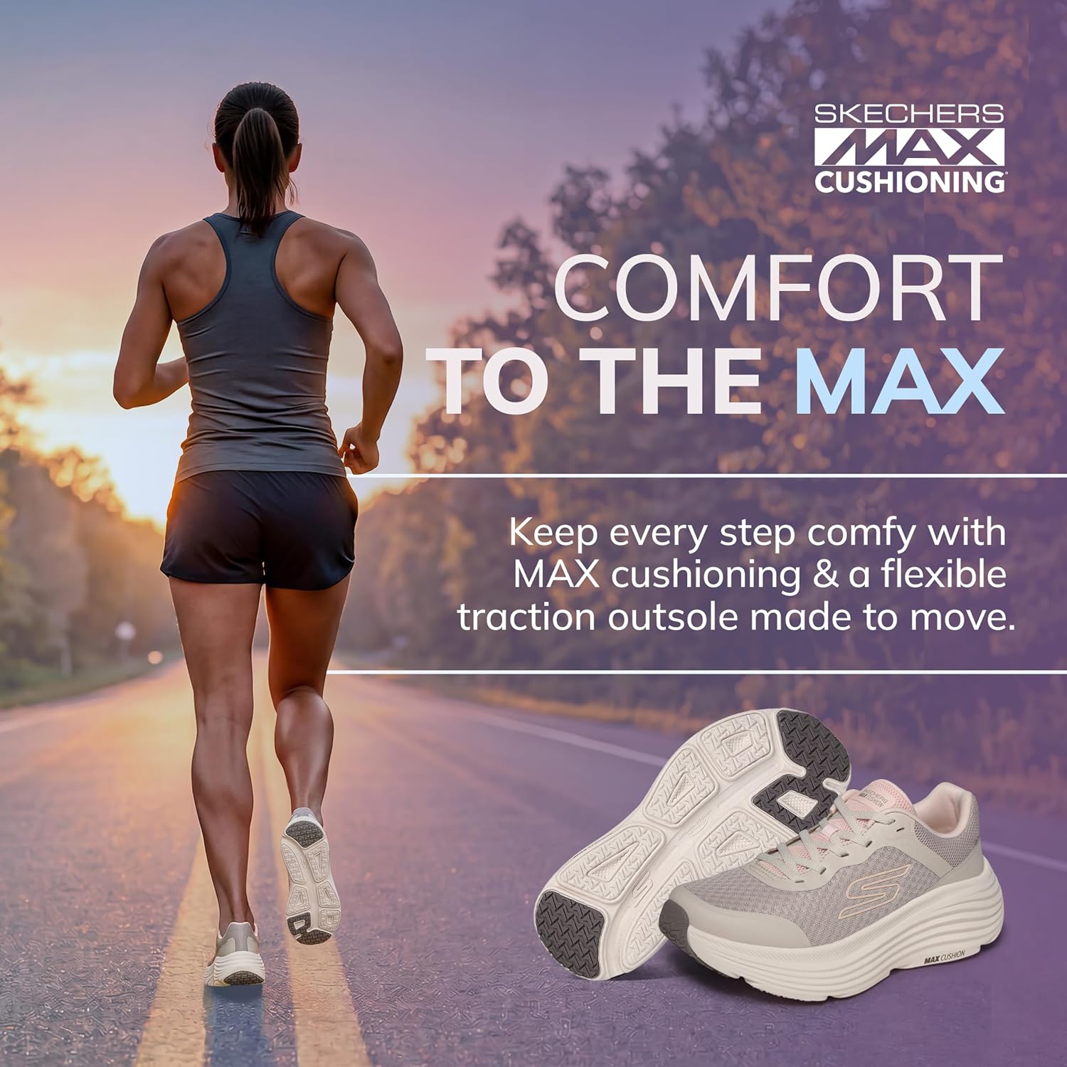 Thumbnail 4 de Skechers Donna Max Cushioning Endeavour Canova Trainers – Beige, tomaia in mesh