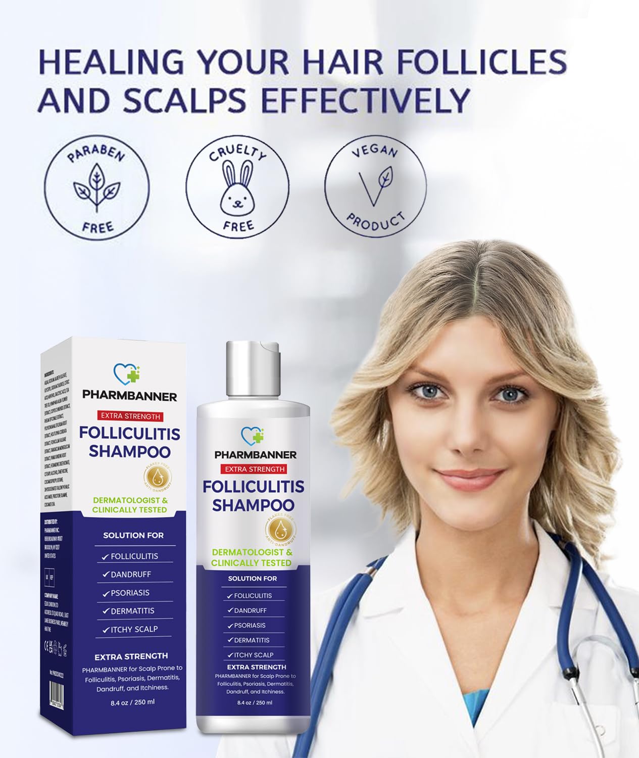 Detalle 1 de PHARMBANNER Anti-Fungal Shampoo for Scalp Psoriasis ⚙