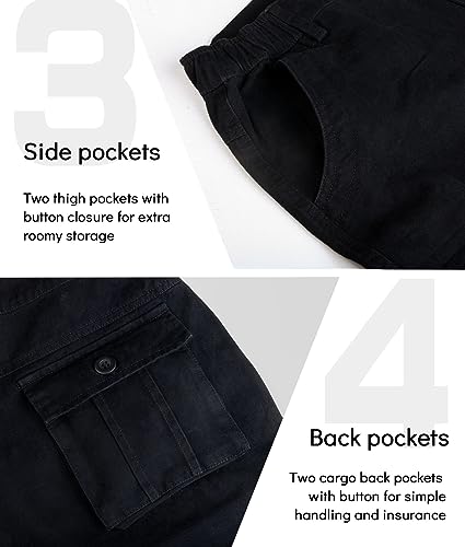 Thumbnail 4 de APTRO Mens Cargo Combat Shorts CS05 42 Black