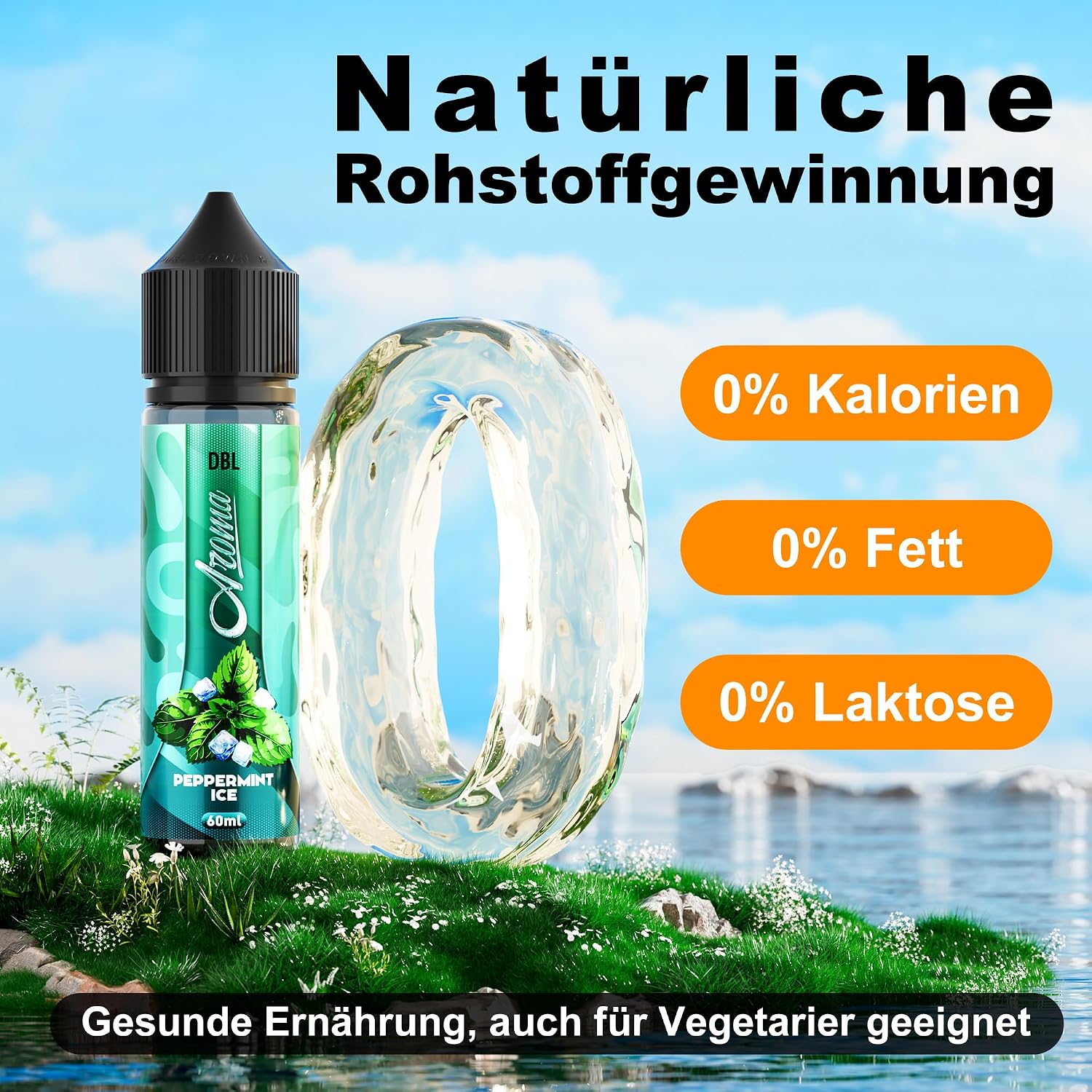 Detalle de DBL Aromakonzentrat 60ml Pfefferminz-Eis – Hochkonzentriertes, veganes Aroma ohne Zusatzstoffe