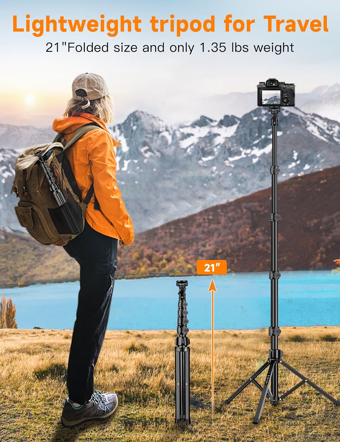 Thumbnail 5 de Victiv P18-86 Phone Tripod, 86-Inch with Flexible Gooseneck & Remote